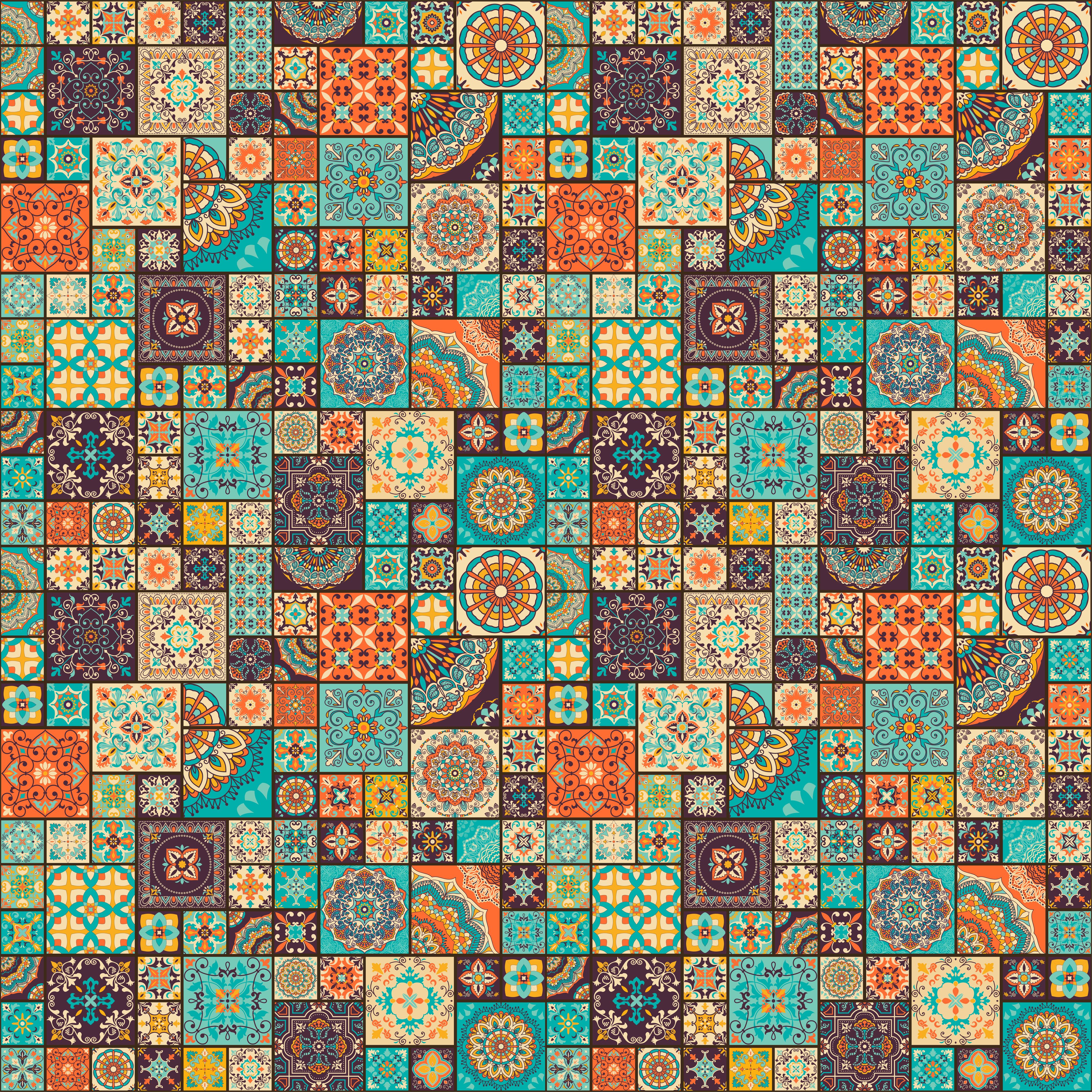 Spritzschutz-Dekoratives buntes Patchwork-Fliesen-Design