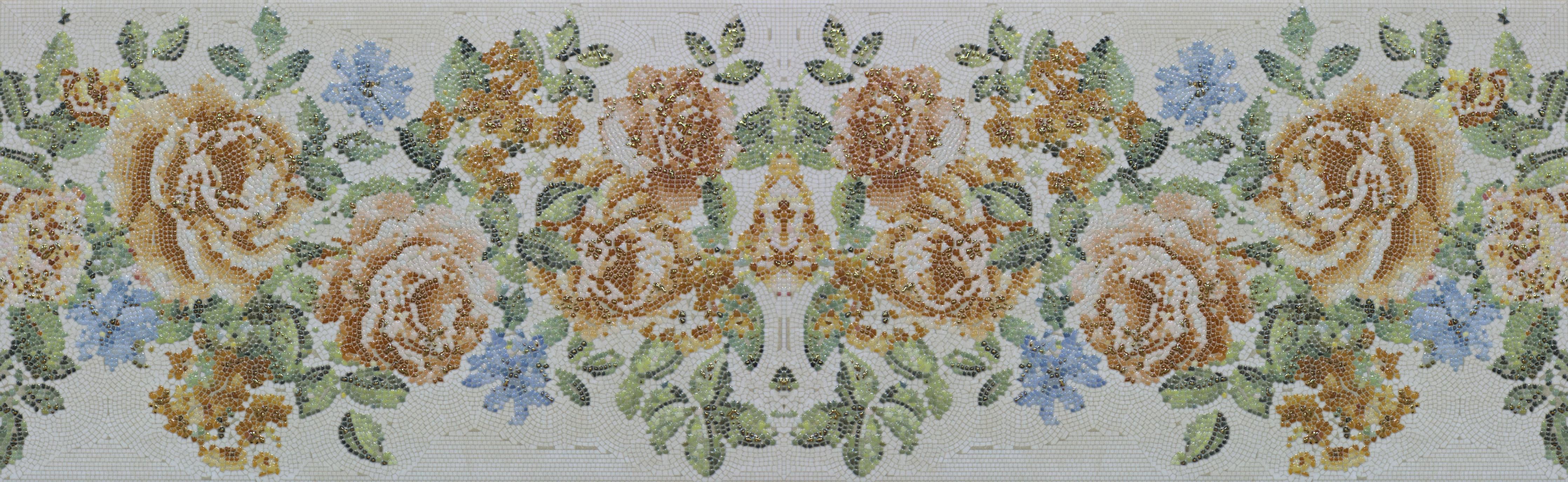 Spritzschutz-Edle Blumen Textur in Pastelltönen Design