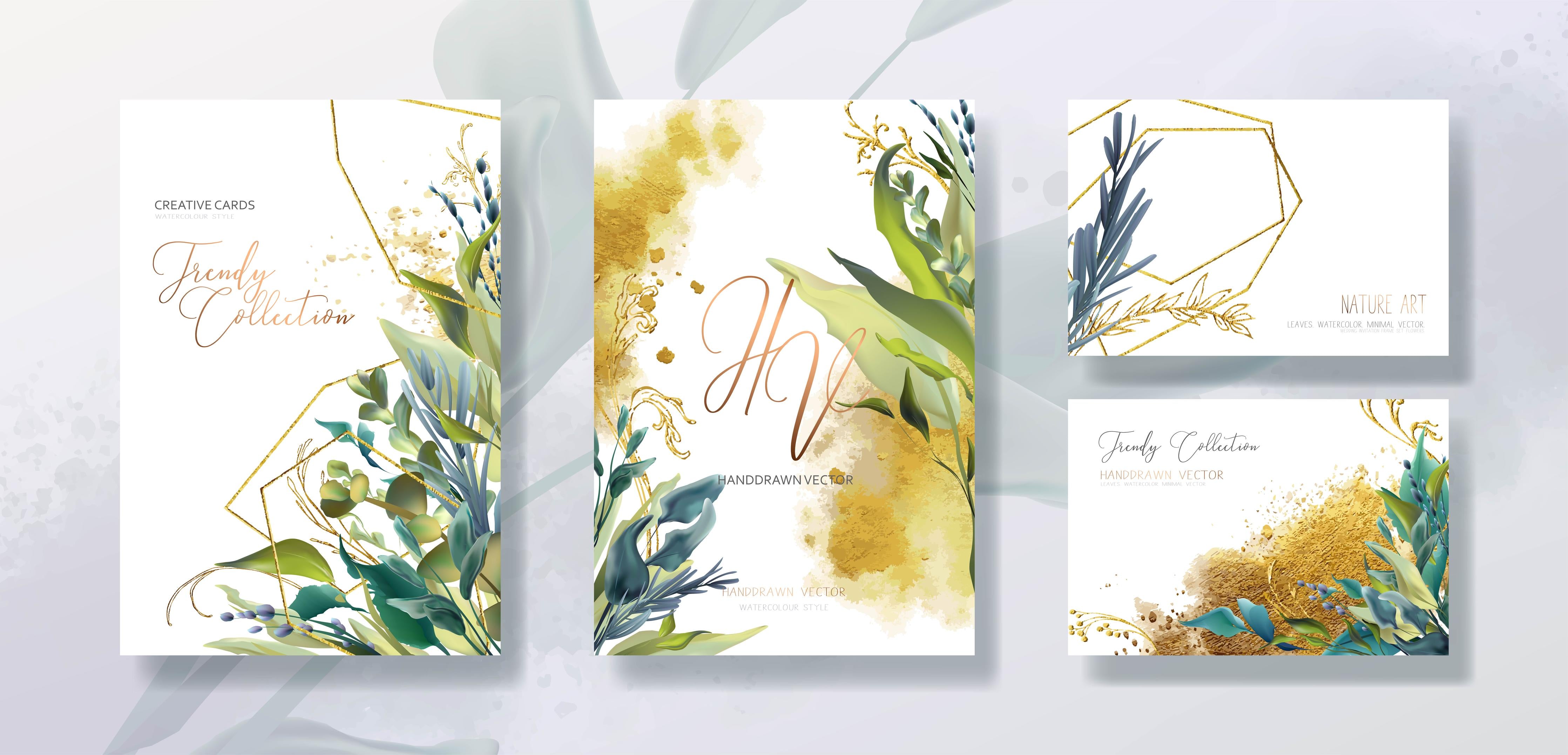 Spritzschutz-Elegantes Aquarell Blumen & Gold Design Set