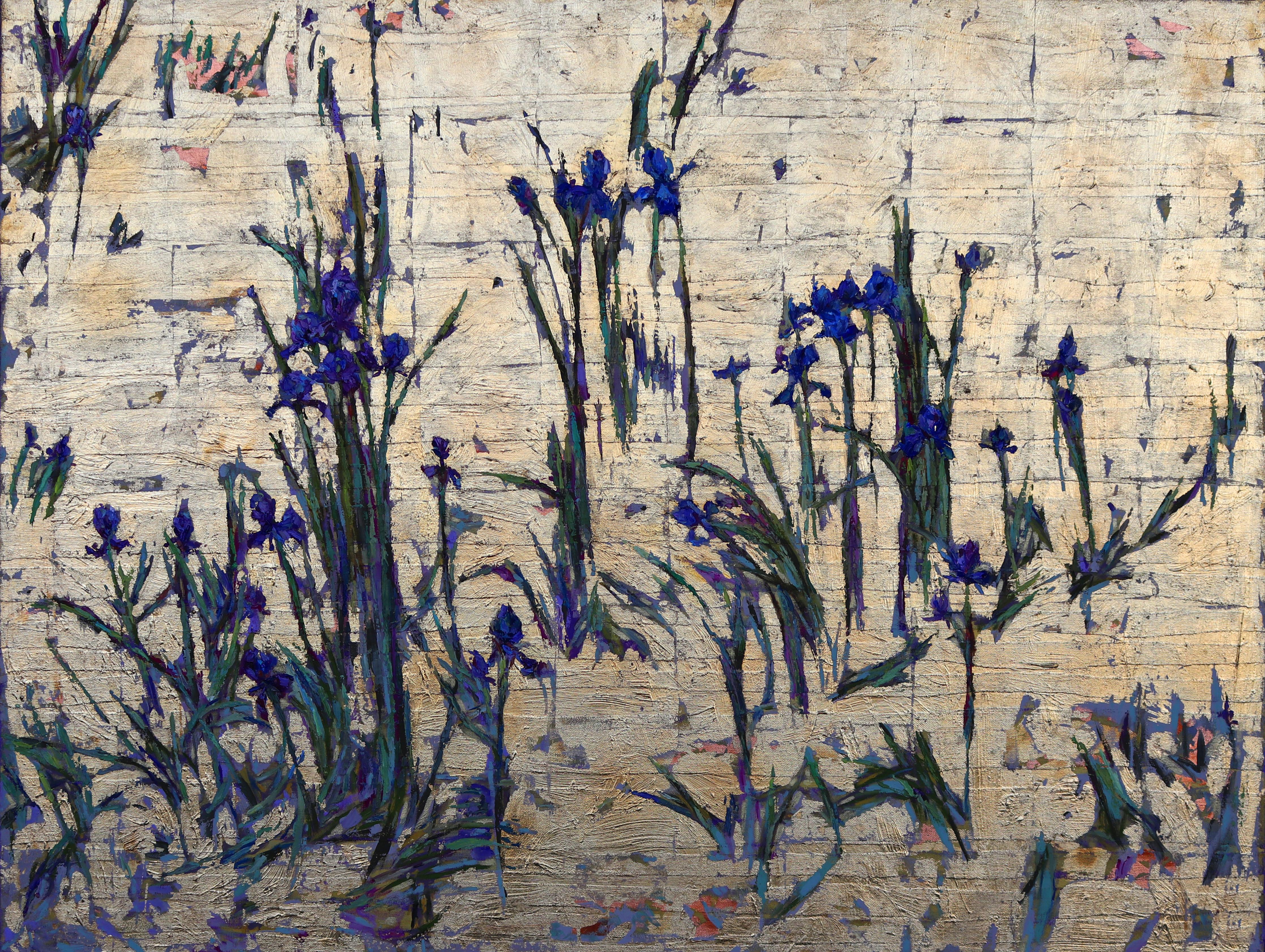 Spritzschutz-Elegantes Gold mit Violetttönen Muster