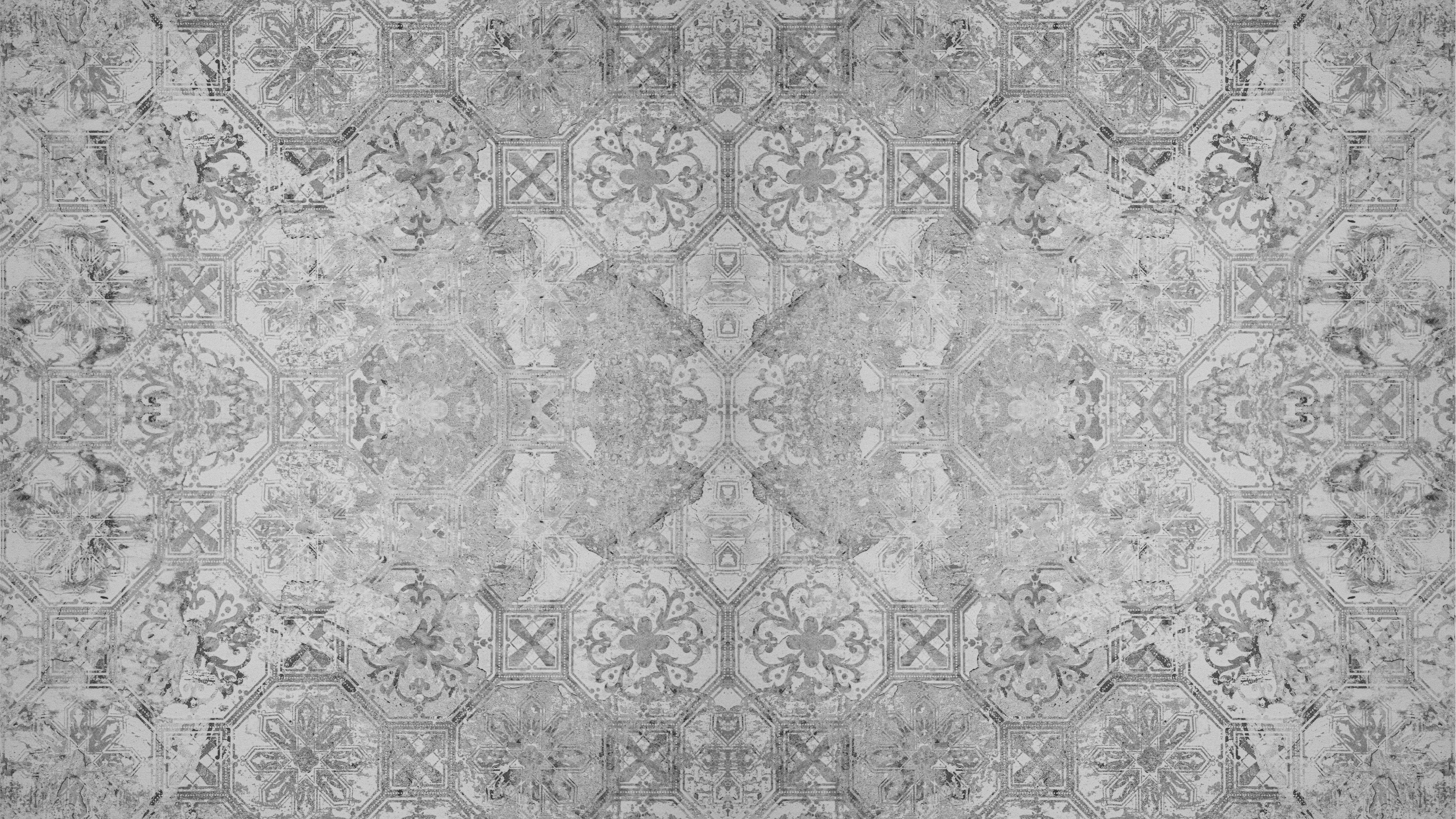 Spritzschutz-Elegantes Grau-Weiß Ornament Design