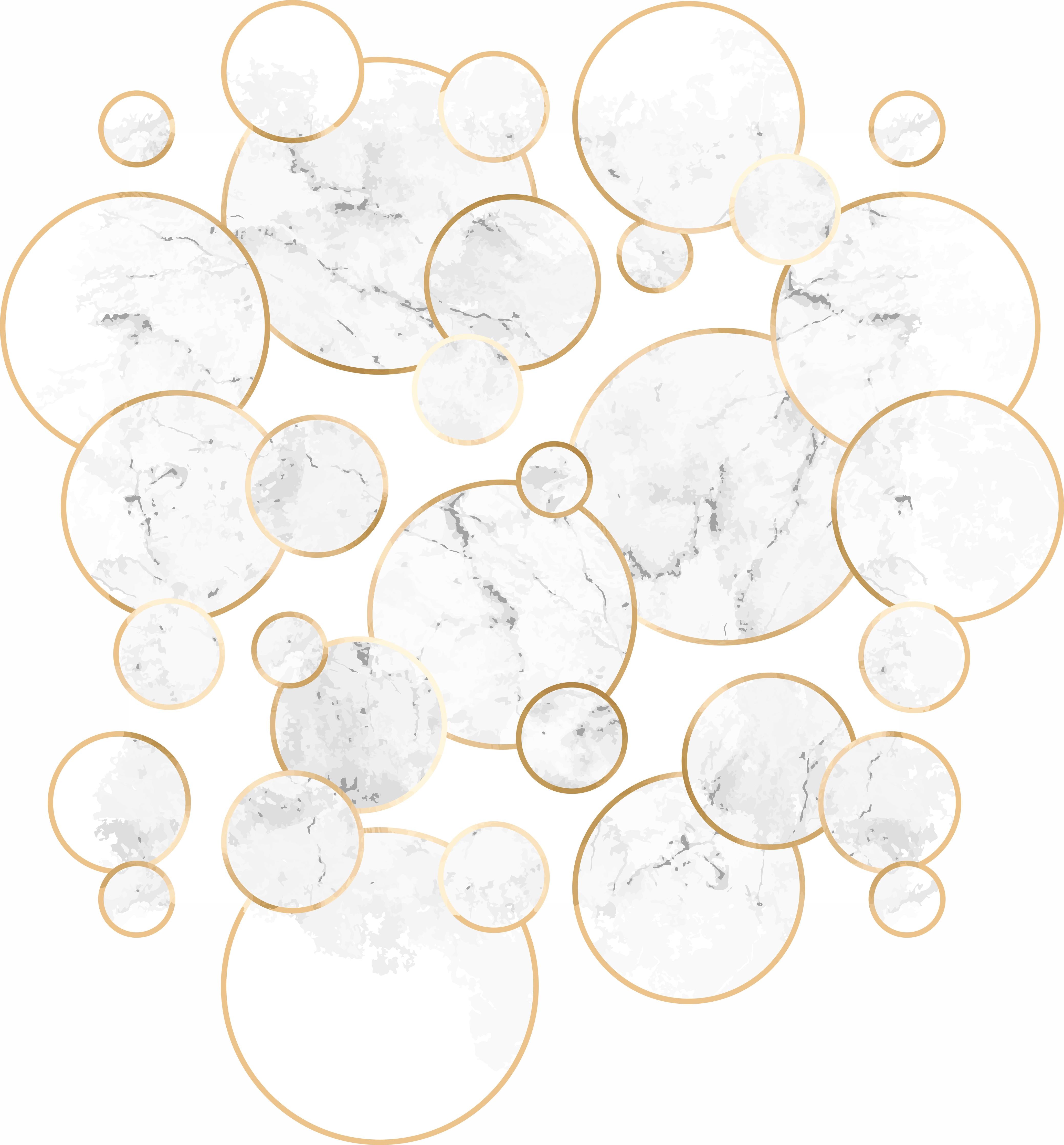 Spritzschutz-Elegantes Marmorkreis-Muster in Weiß-Gold