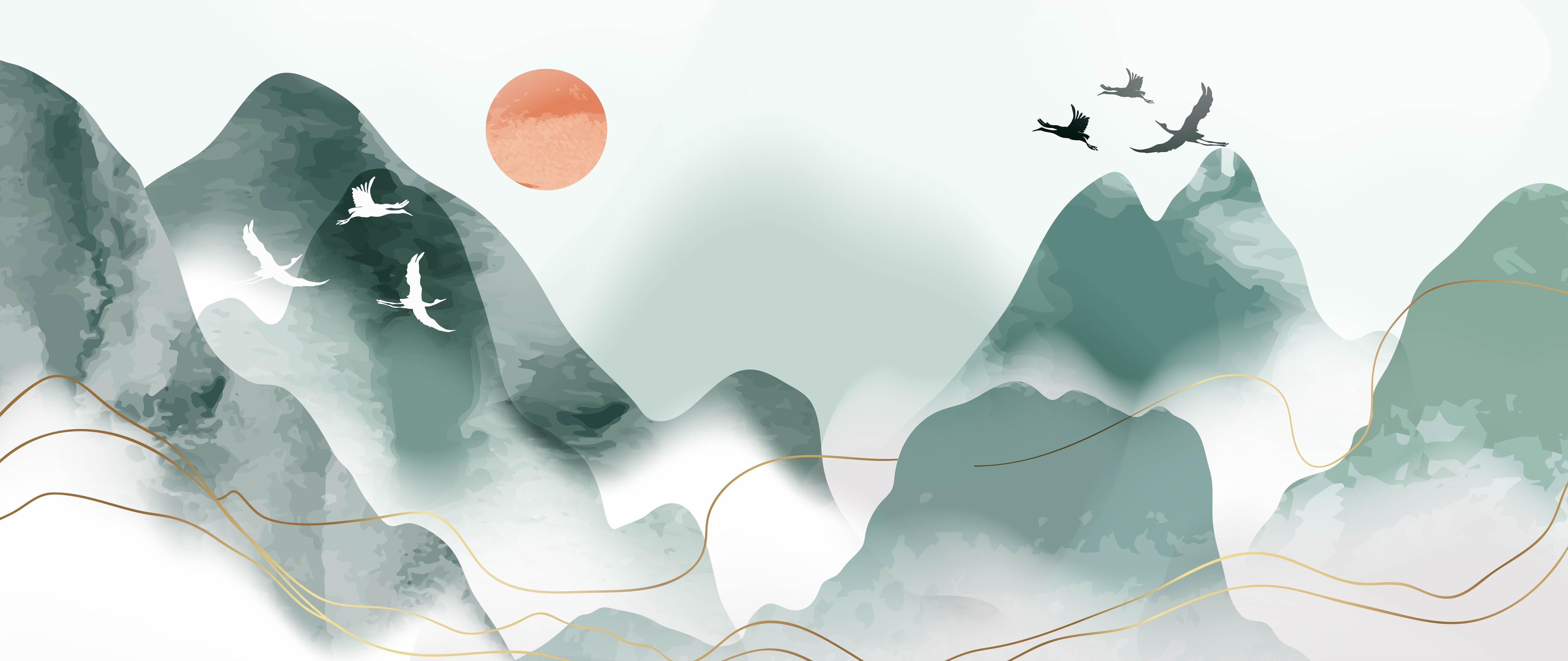 Spritzschutz-Entspannende Berglandschaft bei Sonnenuntergang