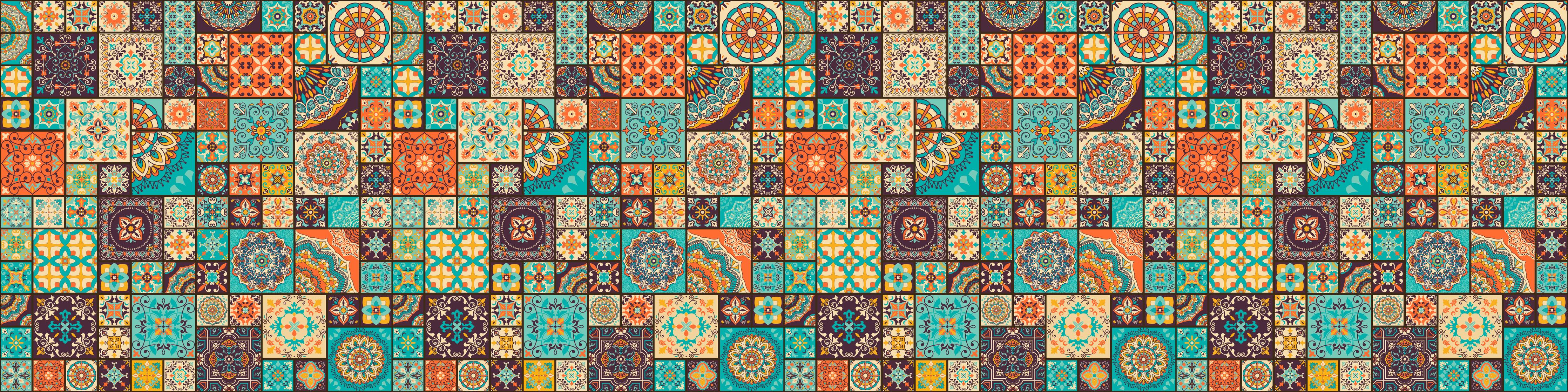 Spritzschutz-Ethnische Muster Vielfalt Farbpracht