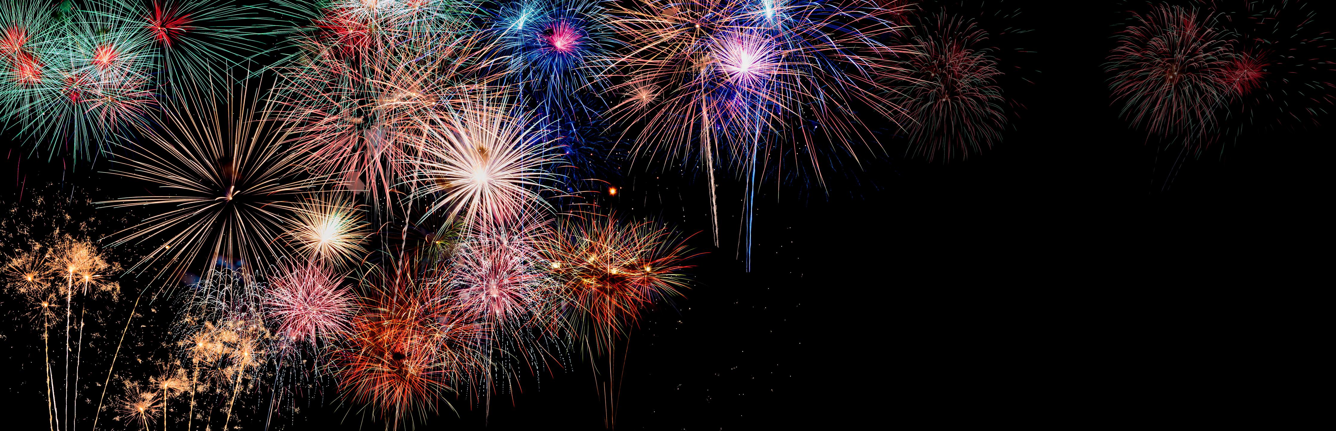 Spritzschutz-Farbenpracht Feuerwerk Happy New Year 2023