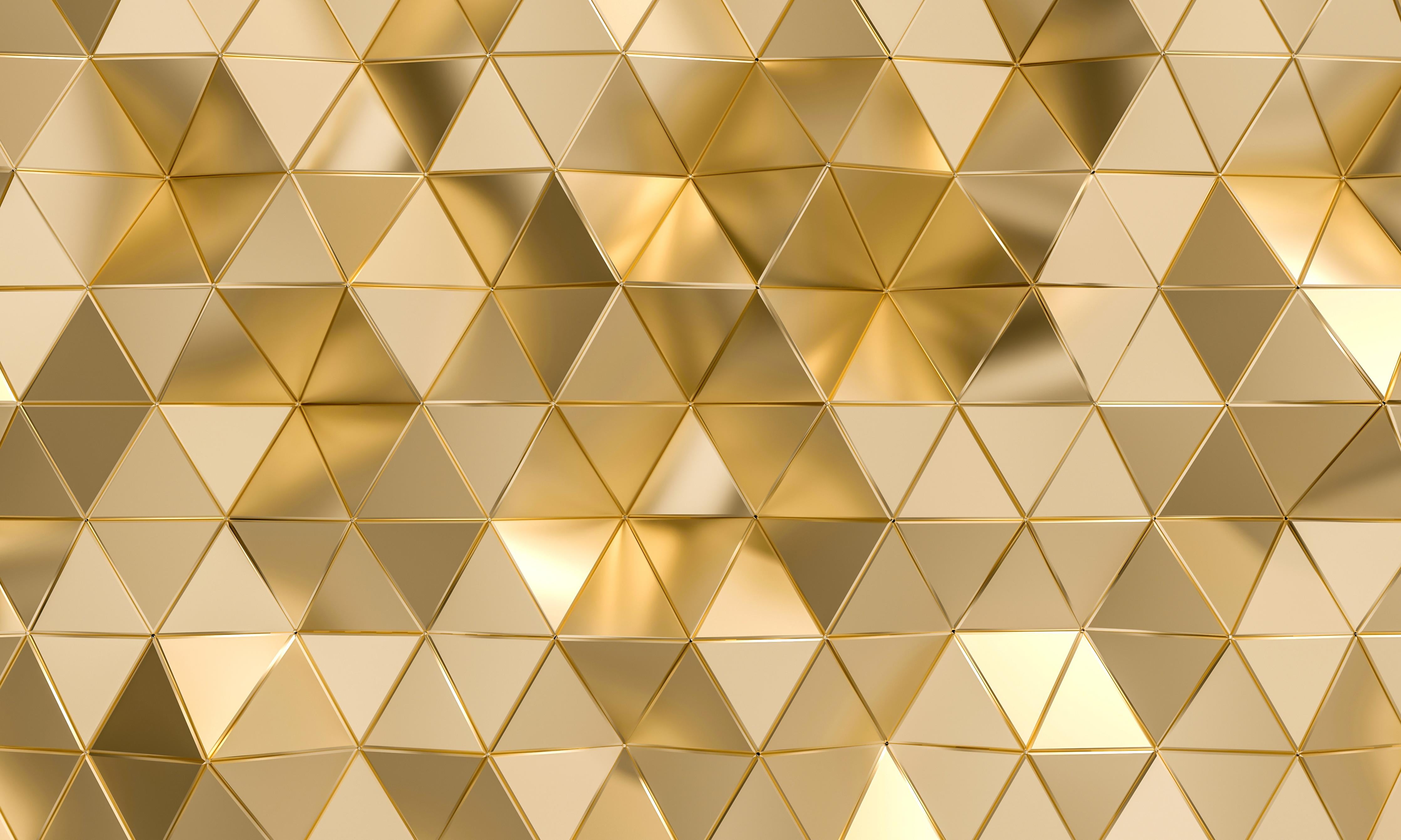 Spritzschutz-Geometrisches Gold Dreieck Polygon-Design