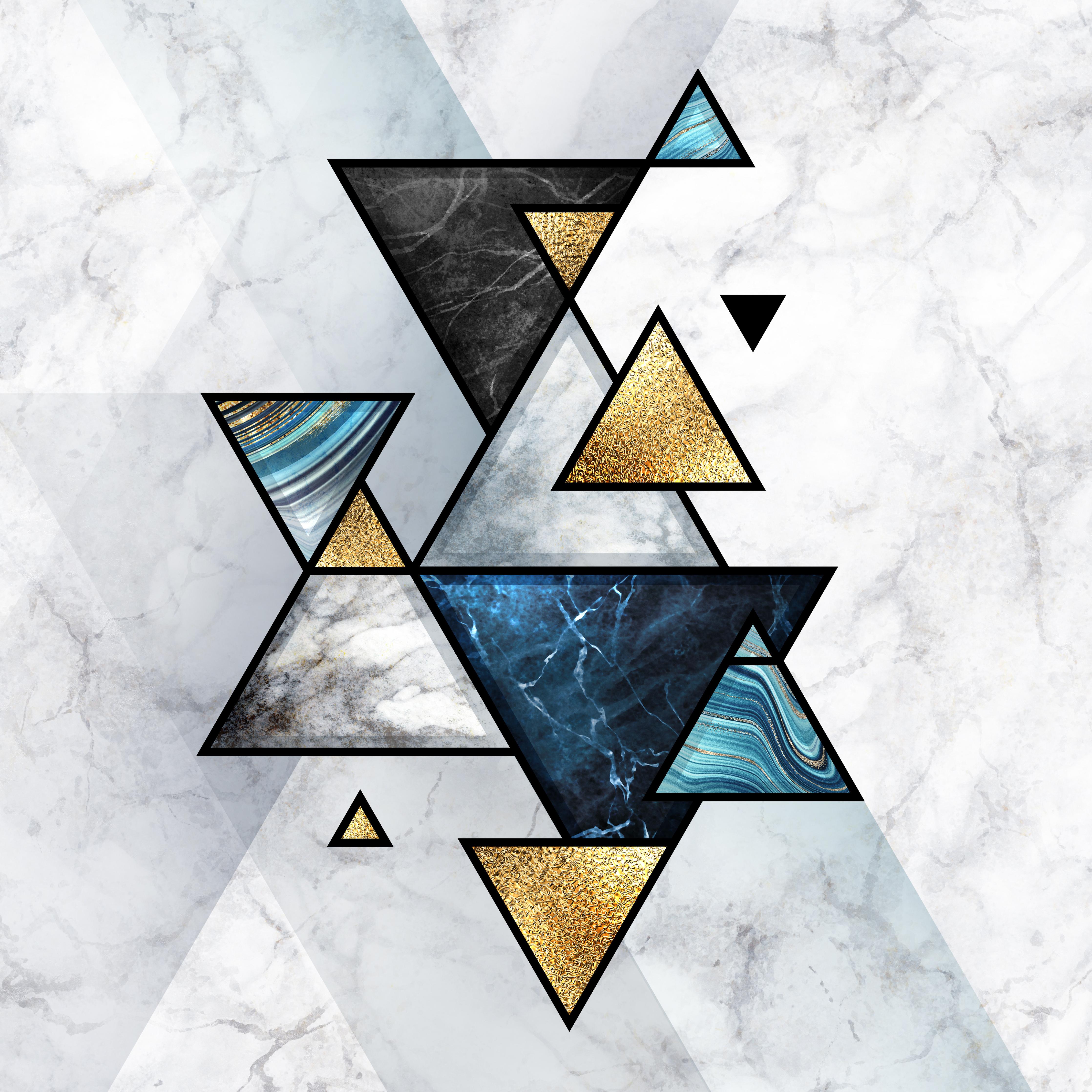 Spritzschutz-Geometrisches Marmor Mosaik Kunstwerk