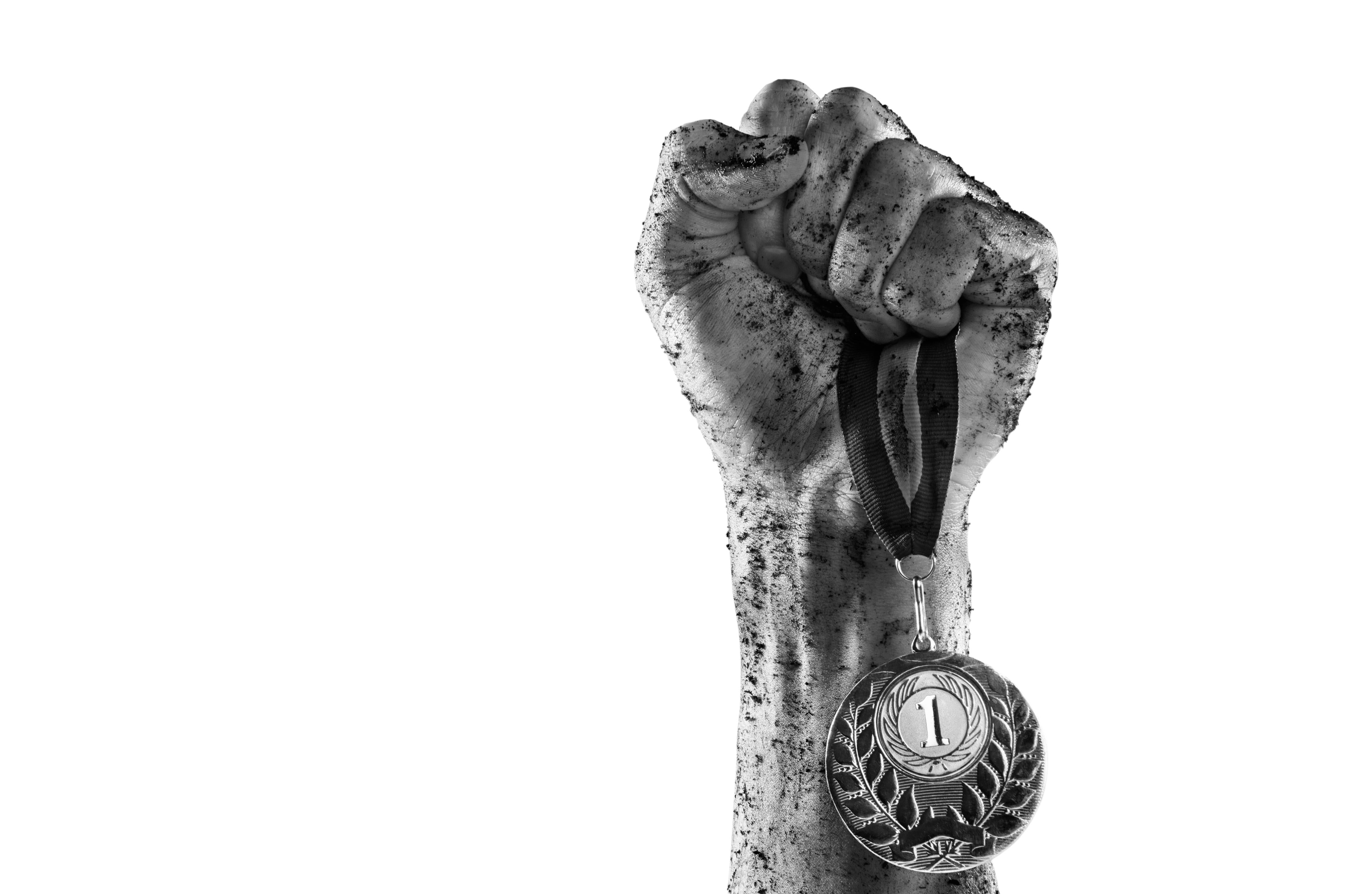 Spritzschutz-Gewinner mit einer Medaille