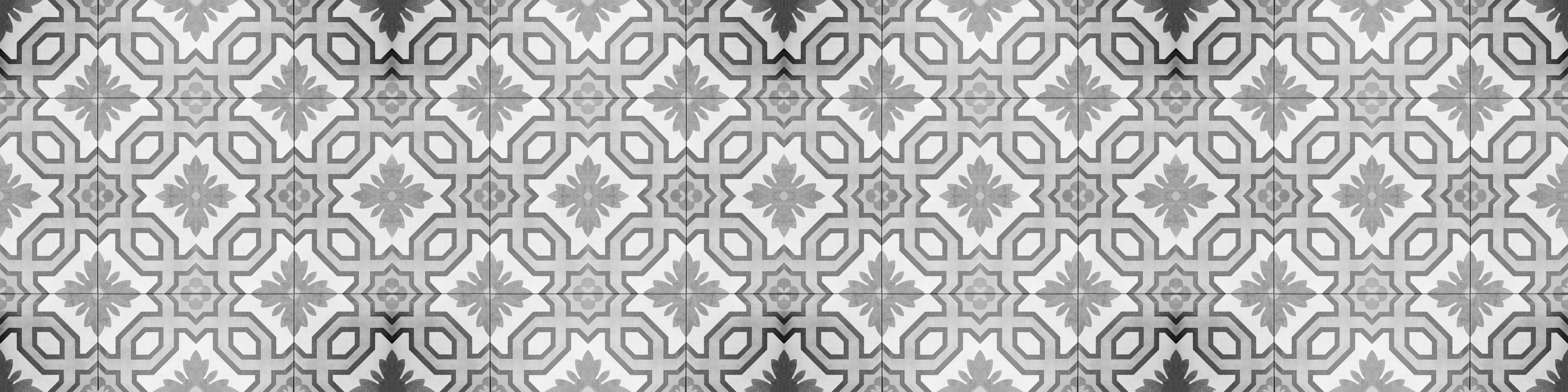 Spritzschutz-Grau-Weiße Vintage Retro Fliesen