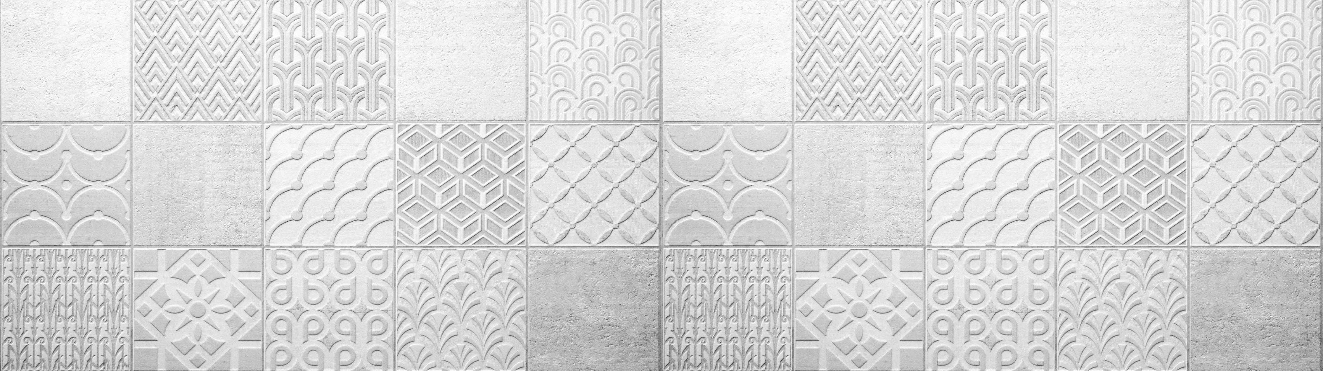 Spritzschutz-Graues weißes Vintage Mosaikmotiv