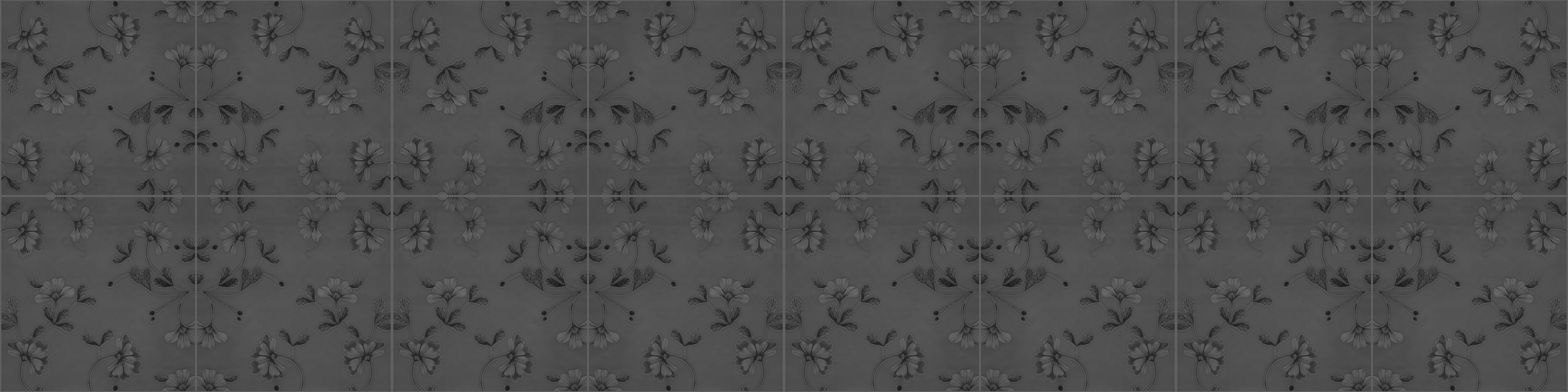 Spritzschutz-Hellgraue blumenförmige Fliesen