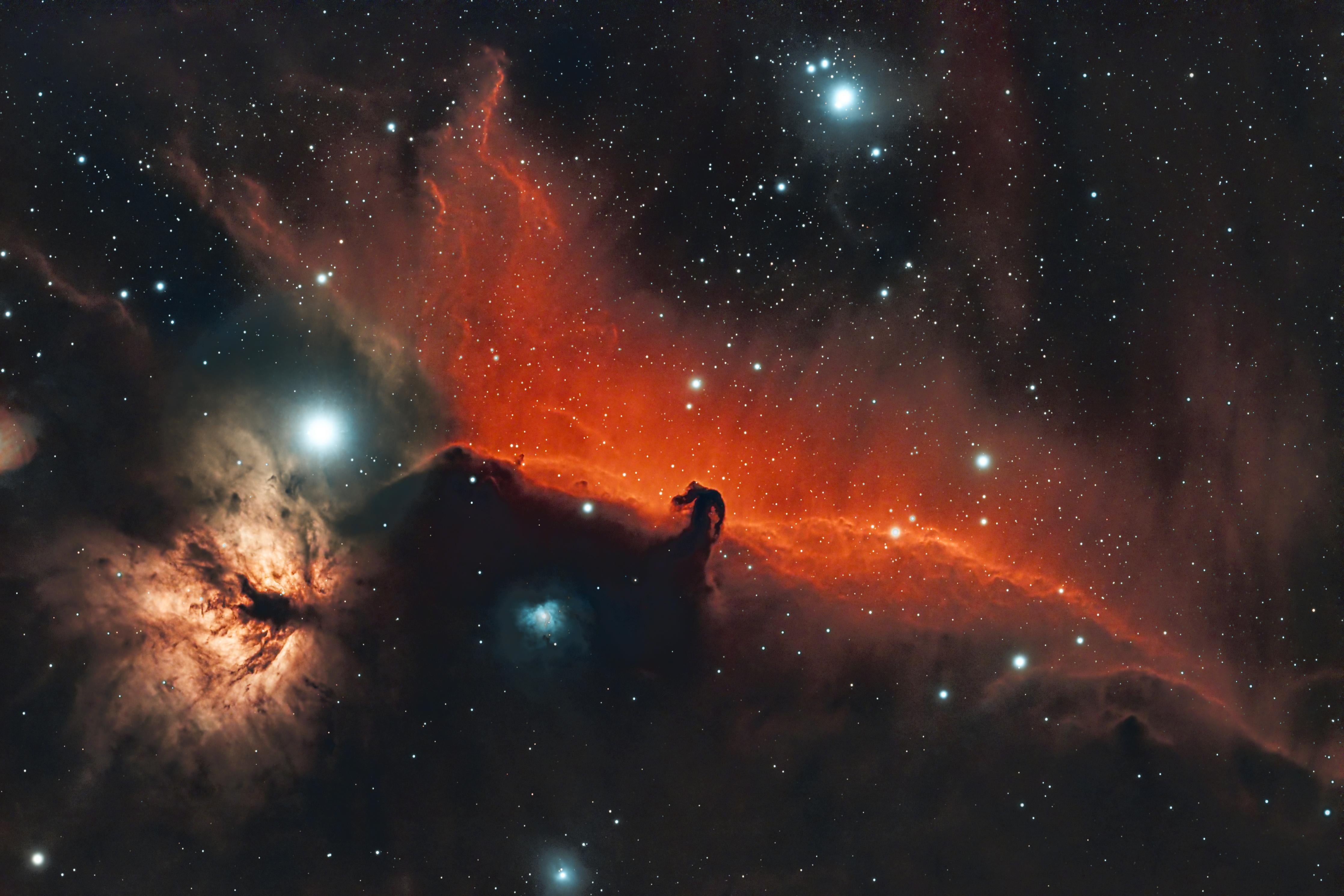 Spritzschutz-Horsehead amd Flame Nebula