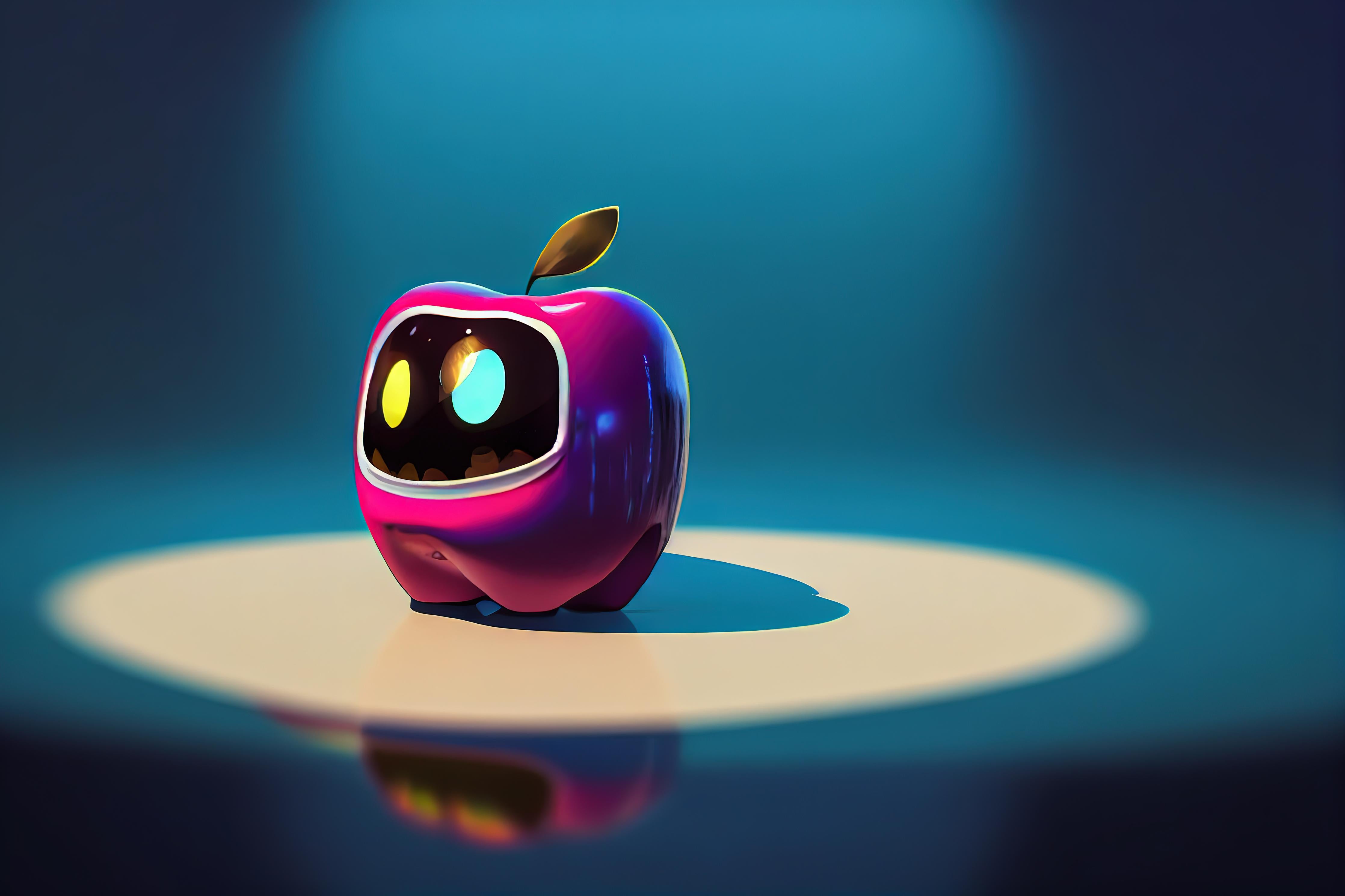 Spritzschutz-Kindermotiv - 3D Apfelroboter