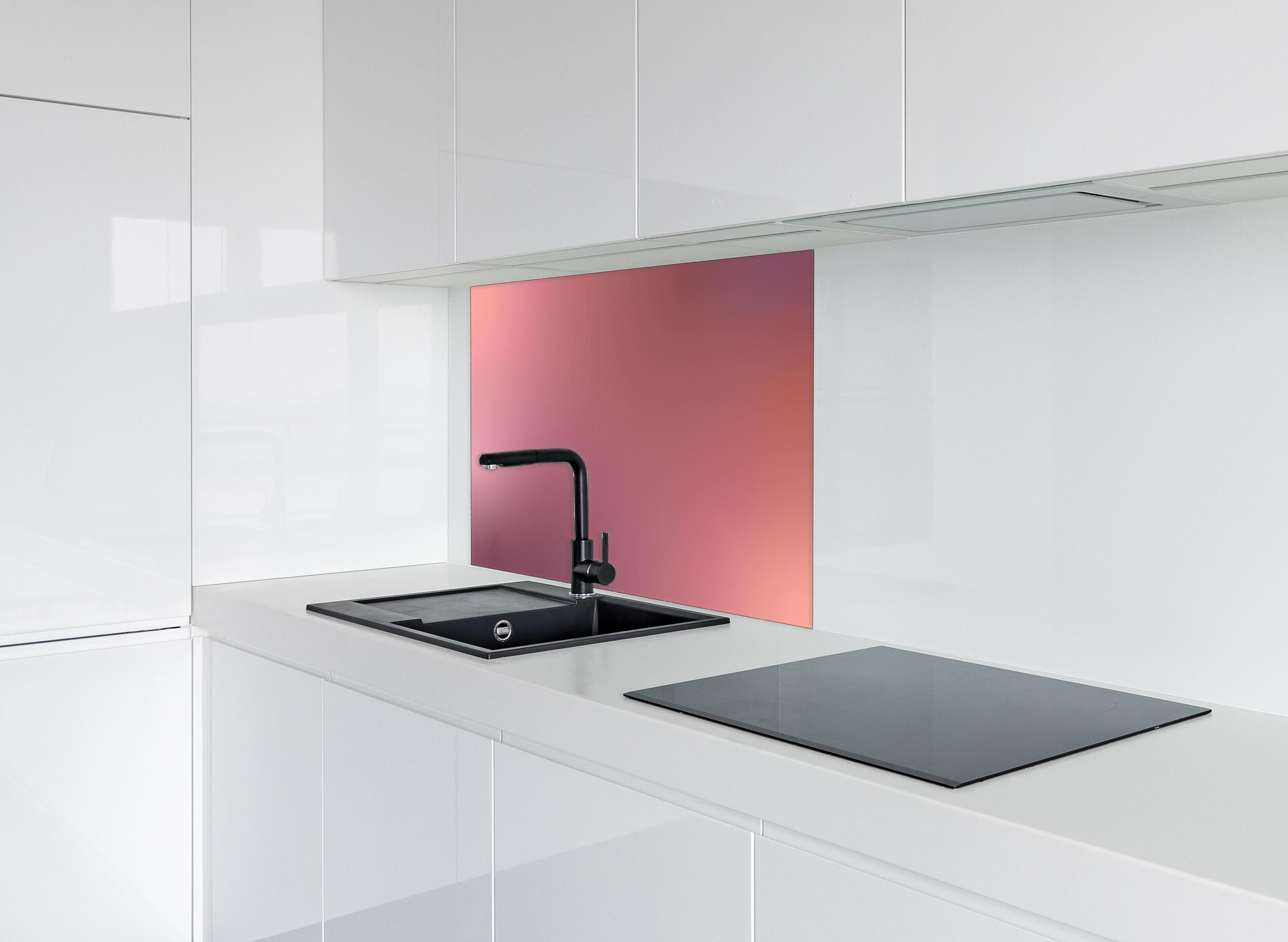 Spritzschutz - Moderne Farbe mit sanfter Textur hinter einem Cerankochfeld zwischen Holz-Kochutensilien