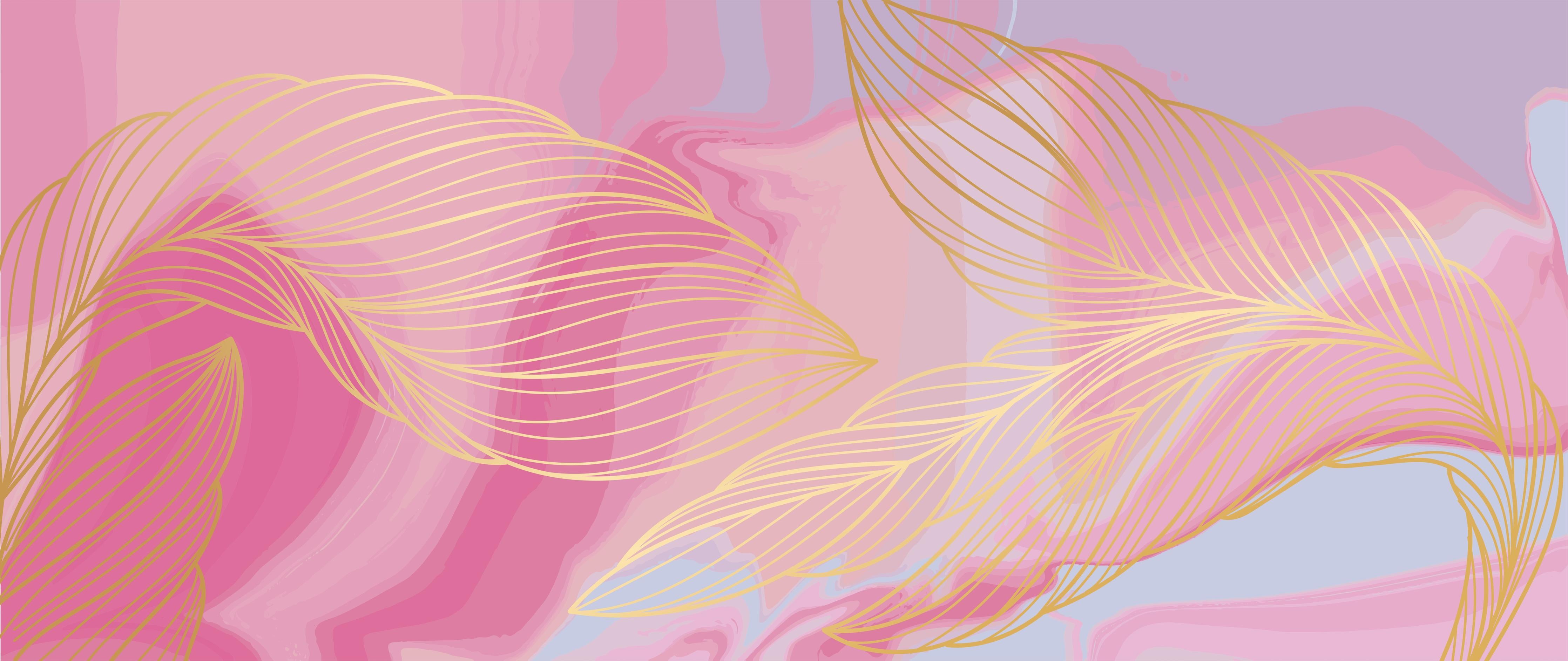 Spritzschutz-Moderne Rosa und Gelbe Wellenlinien Kunst