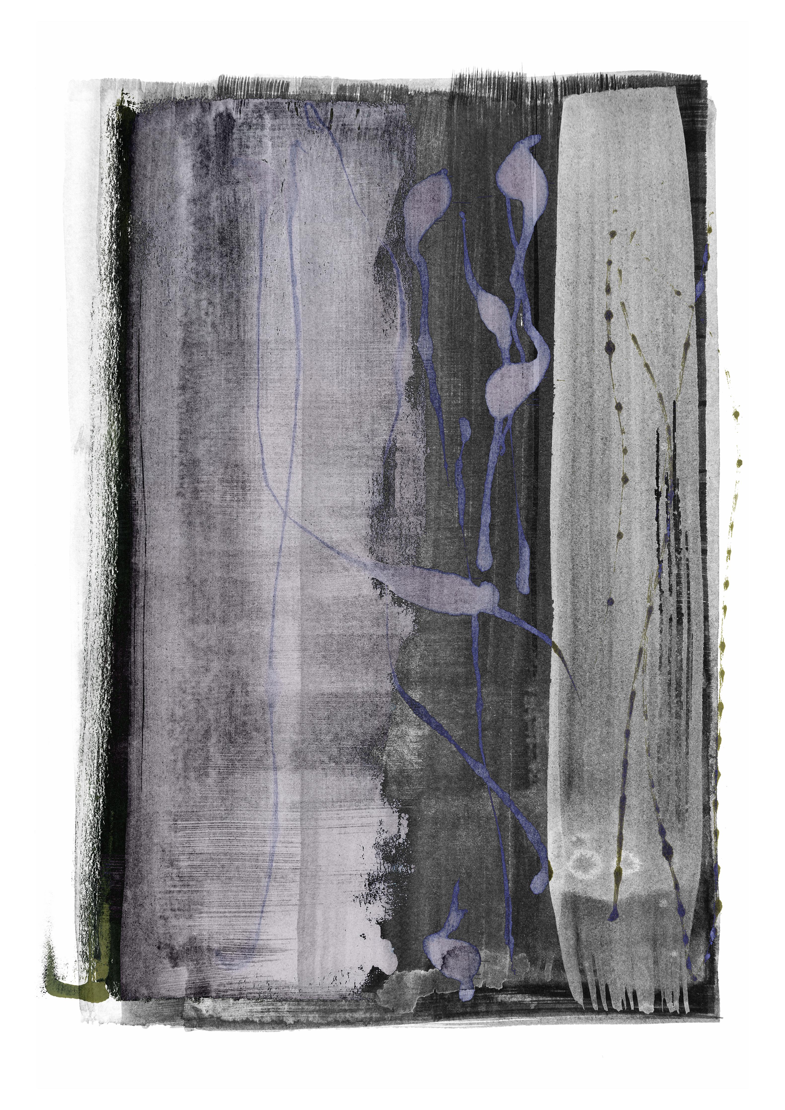 Spritzschutz-Moderne abstrakte Aquarellmalerei in Grau