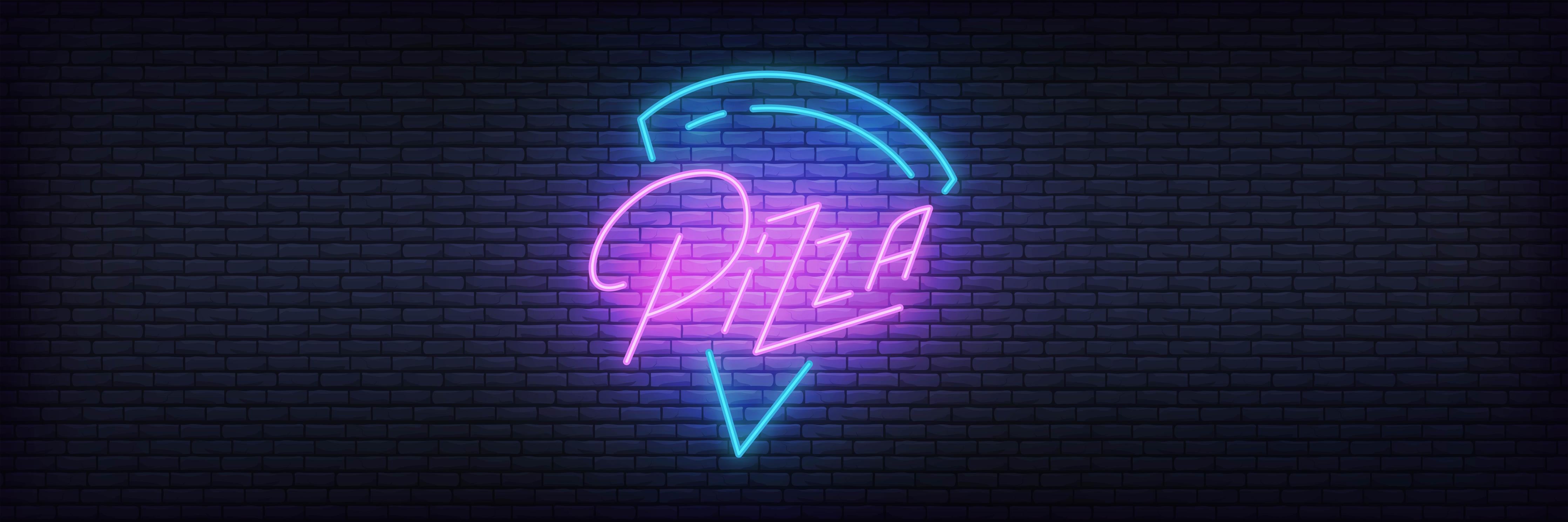 Spritzschutz-Neon Leuchtreklame Pizza Wandbild
