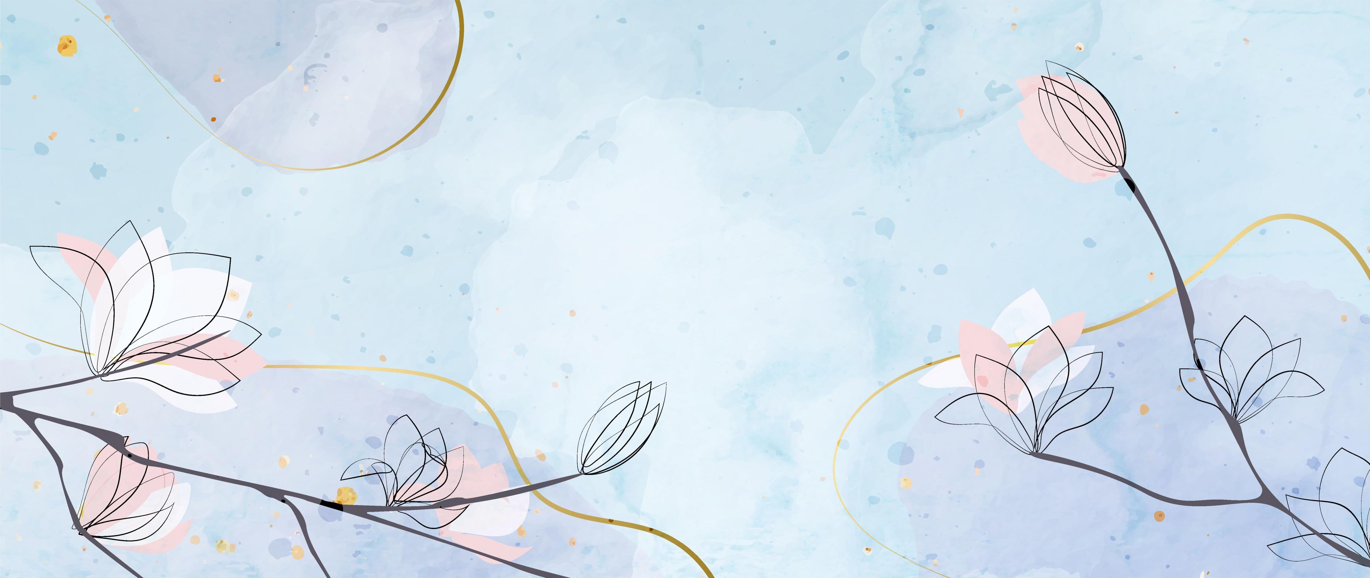 Spritzschutz-Pastellfarbenes Blumendesign auf Aquarellhintergrund