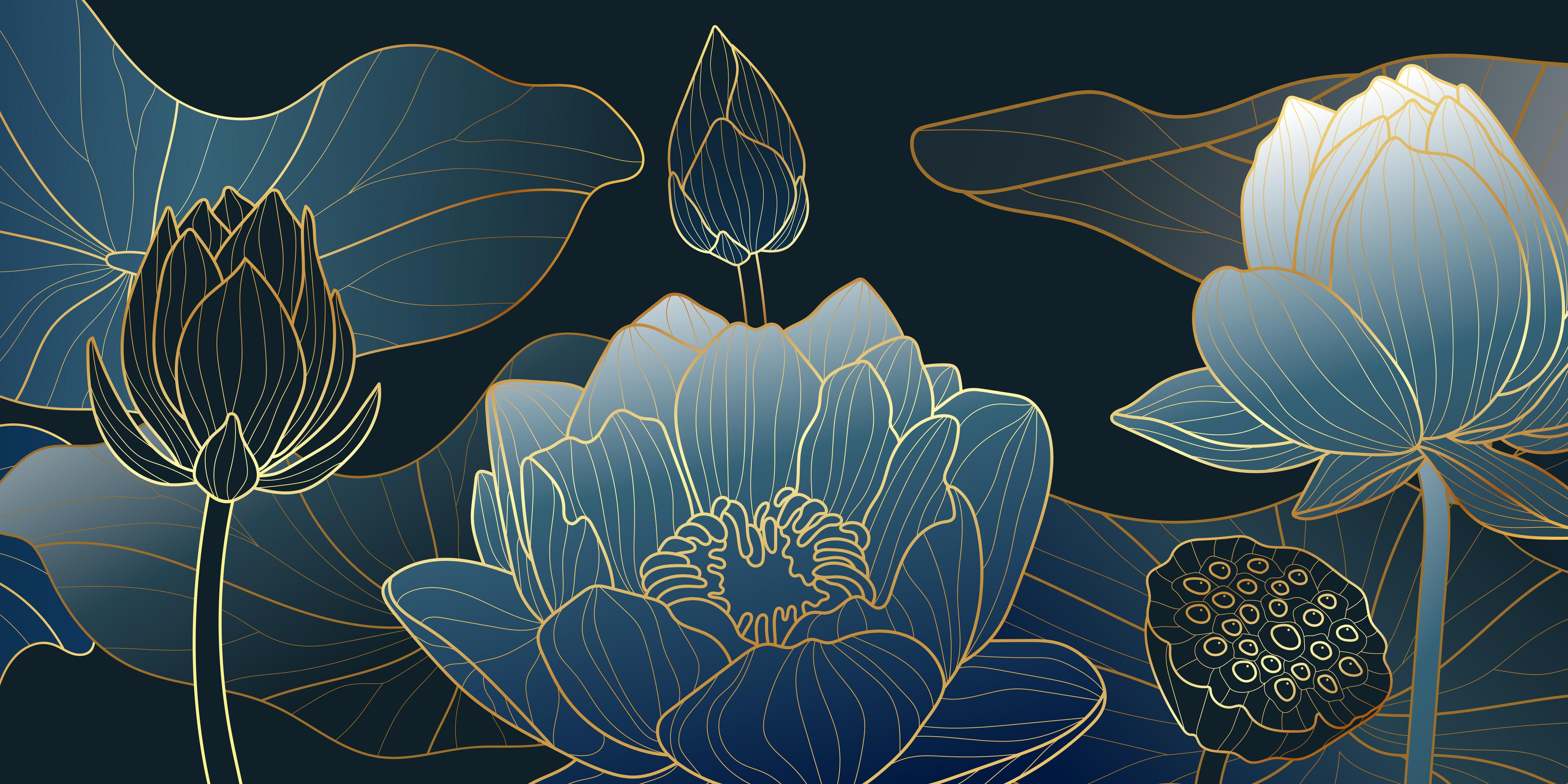 Spritzschutz-Petrol-goldene Blüten