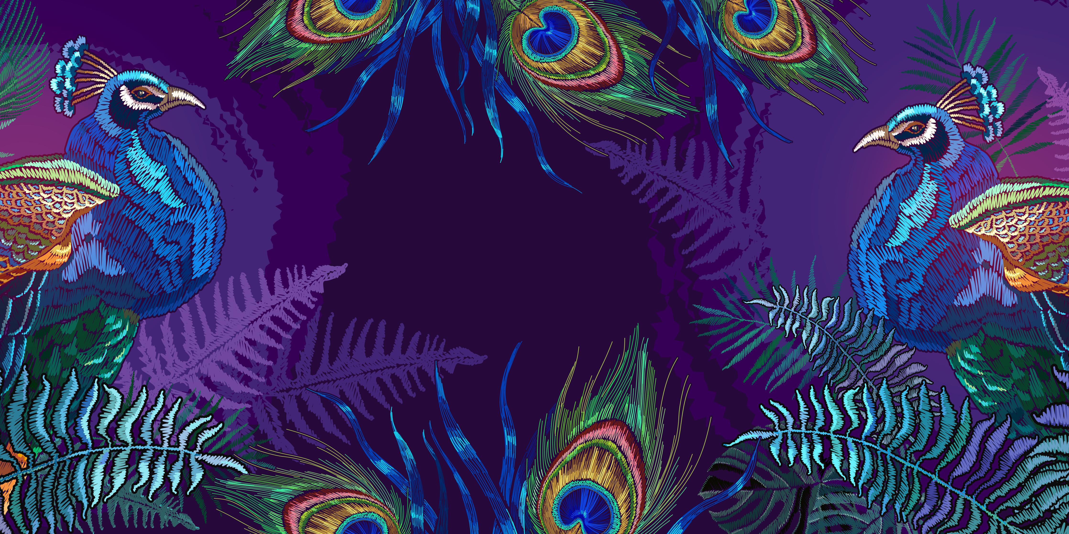 Spritzschutz-Pfau - Stickmuster