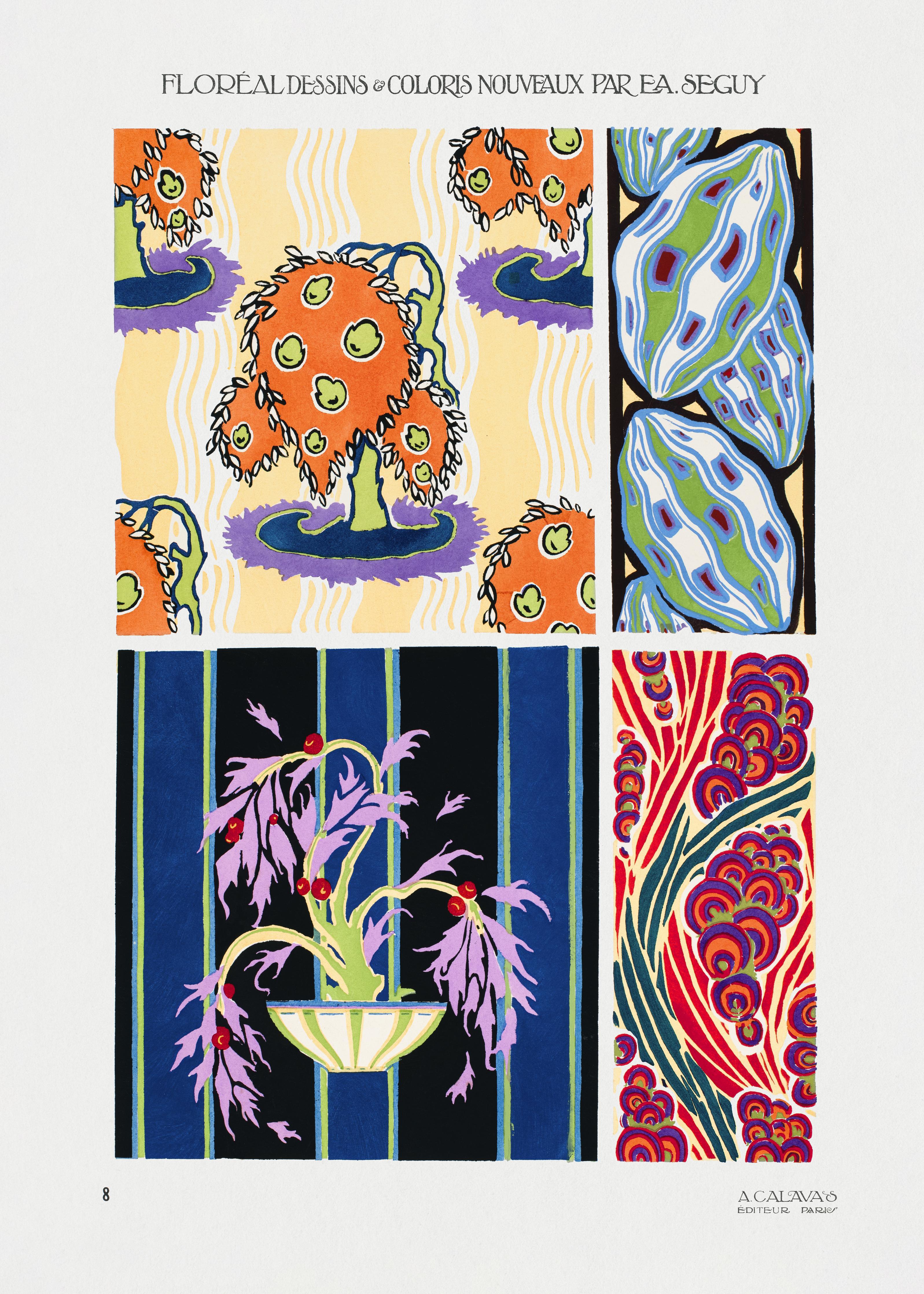 Spritzschutz-Retro Blumen und Abstrakte Muster Kunstdruck