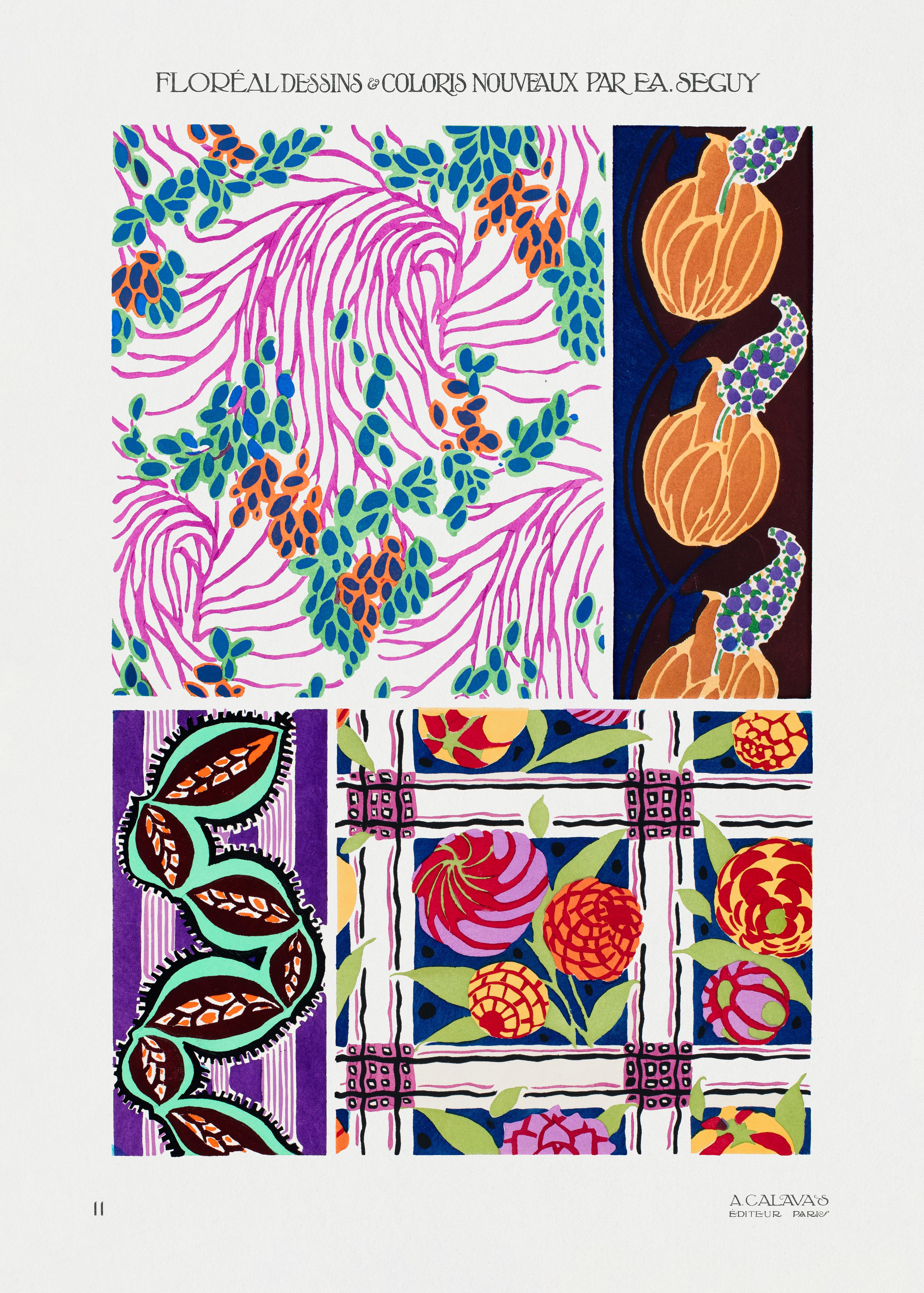 Spritzschutz-Retro Floral Kunst von Meister Seguy