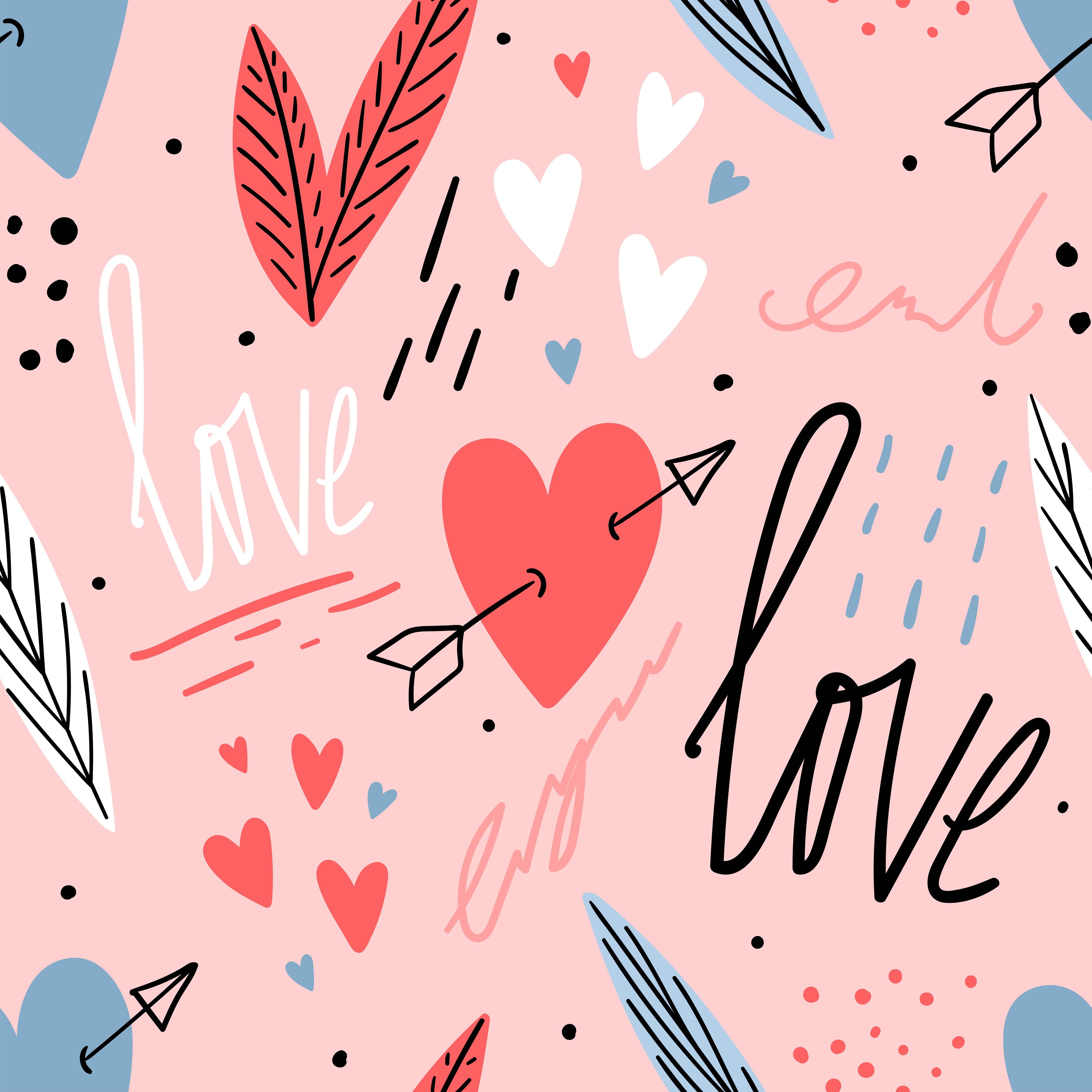 Spritzschutz-Romantische Herzen Liebe Illustration Rosa