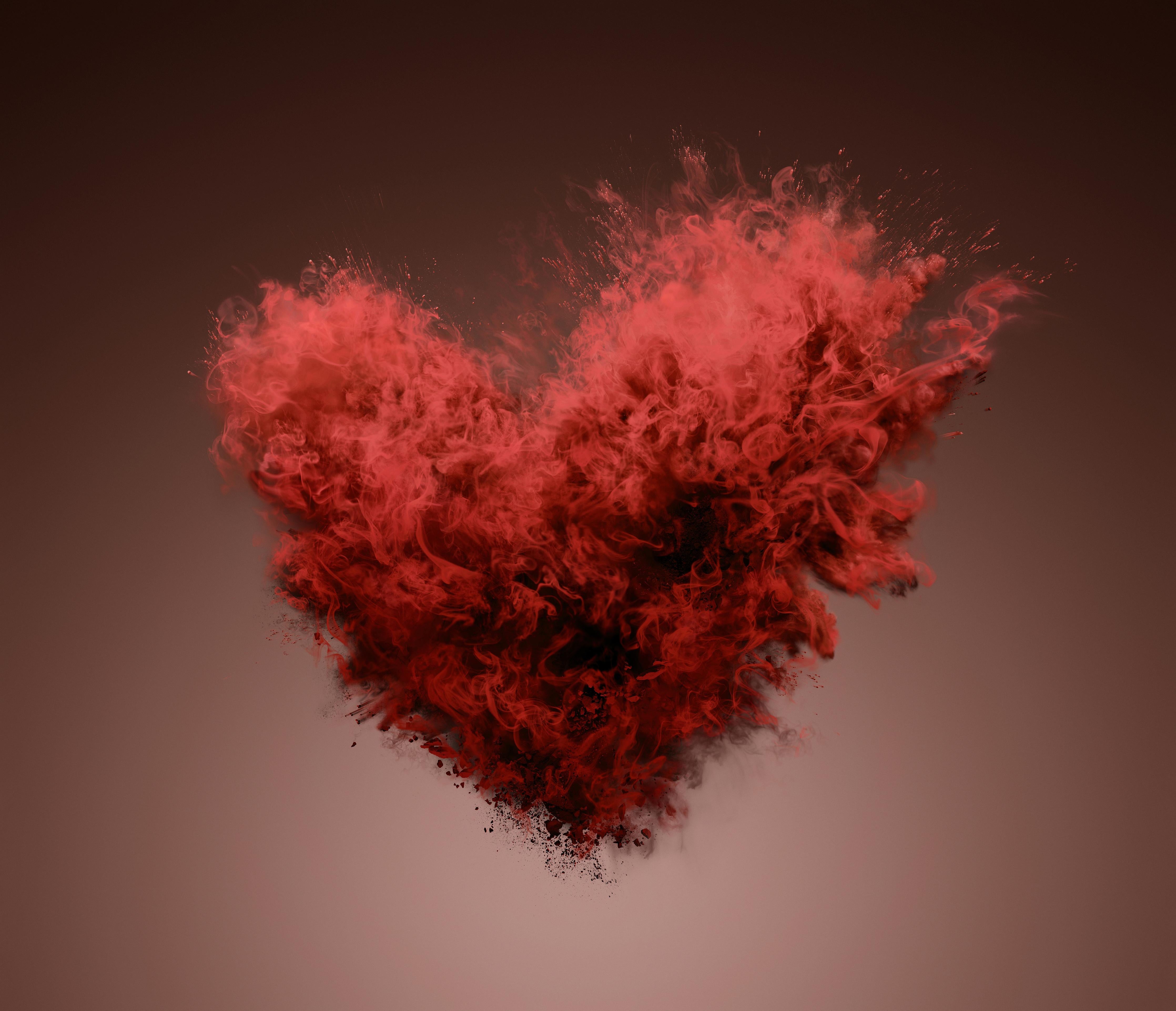 Spritzschutz-Rote Herz-Farbexplosion