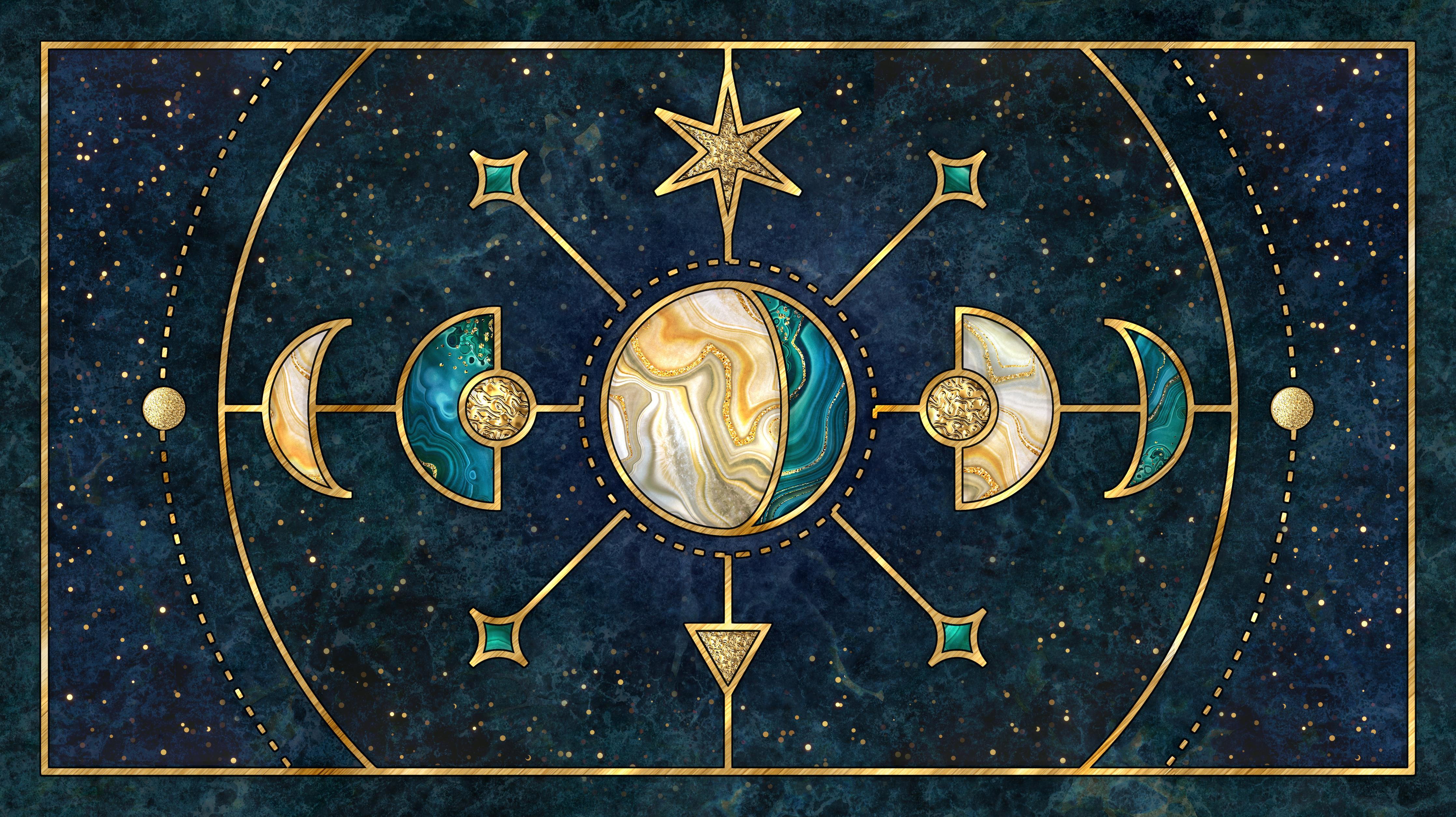 Spritzschutz-Sakrale Geometrie Goldene Himmelskörper