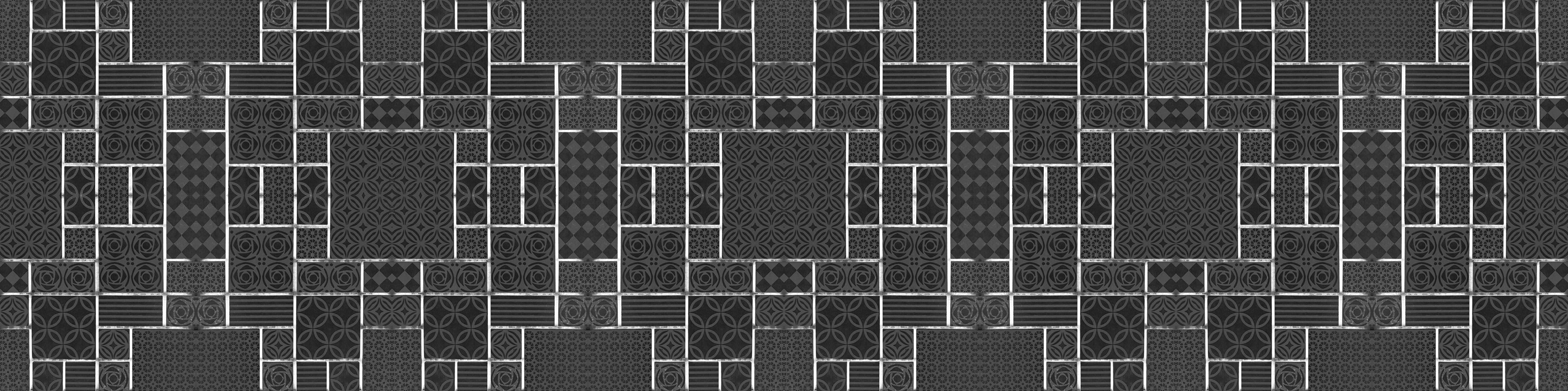 Spritzschutz-Schwarz geometrische Fliesen