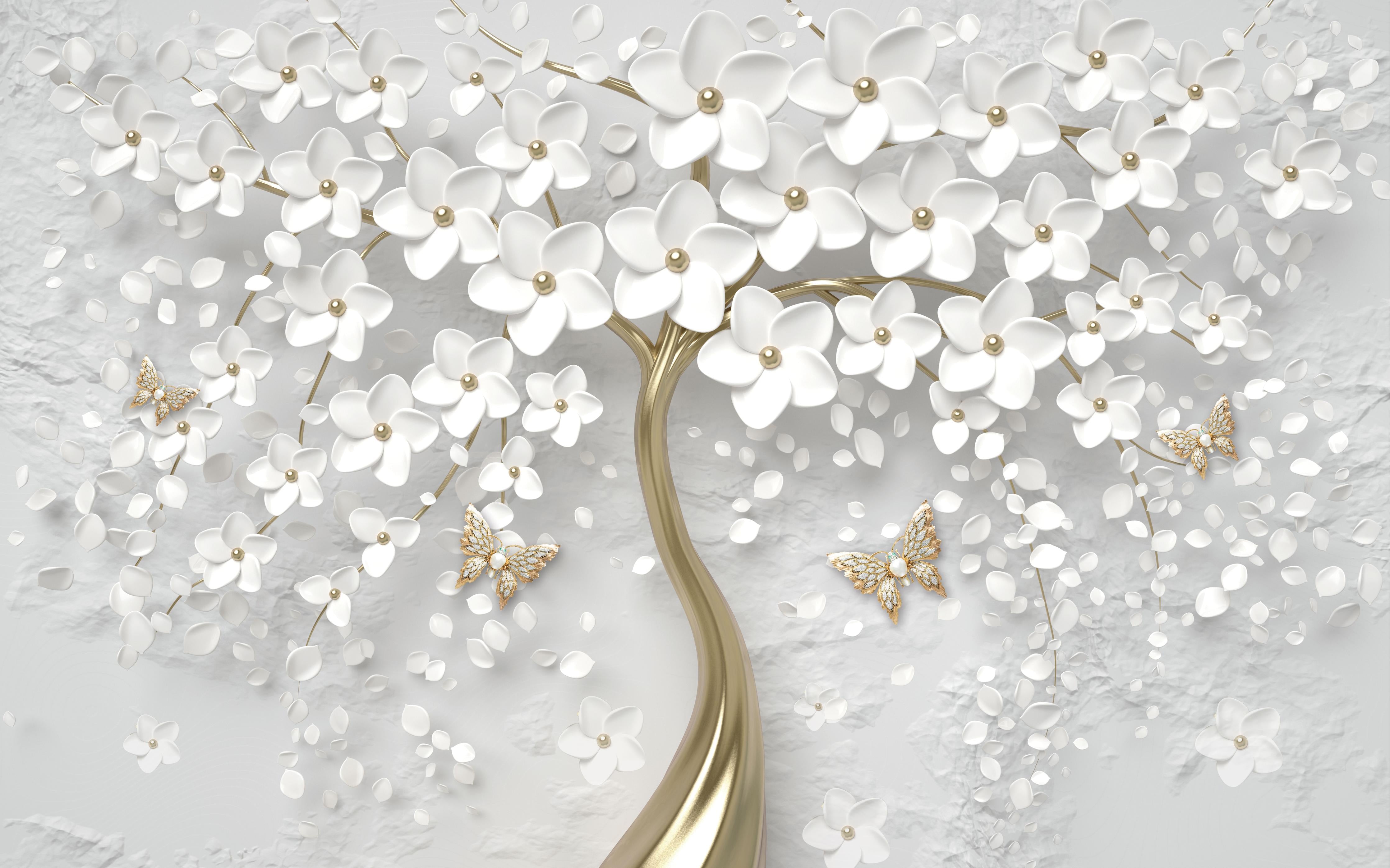 Spritzschutz-Silberner Baum - Floral