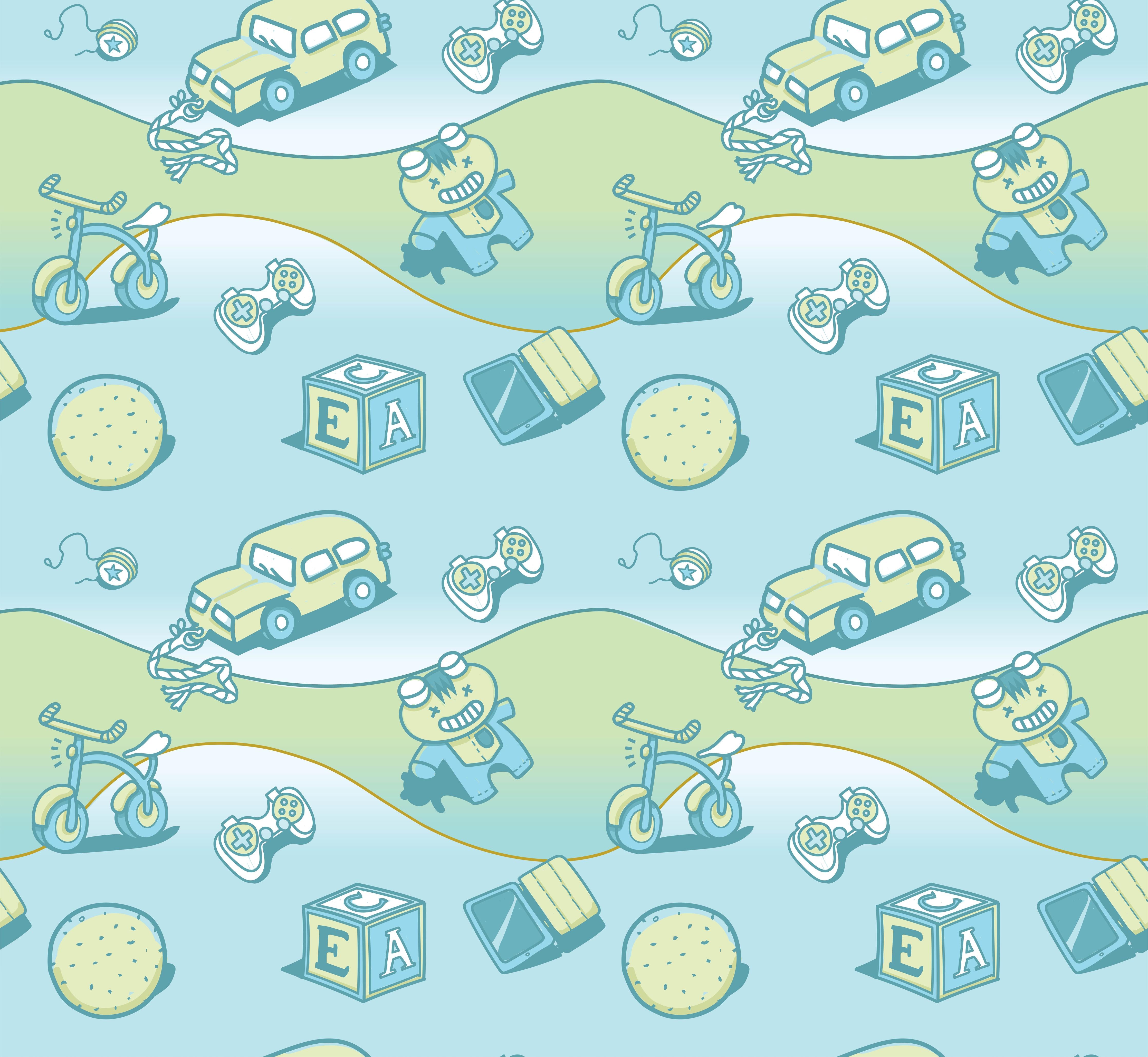 Spritzschutz-Spielzeug Illustrationsmuster Blau Gelb