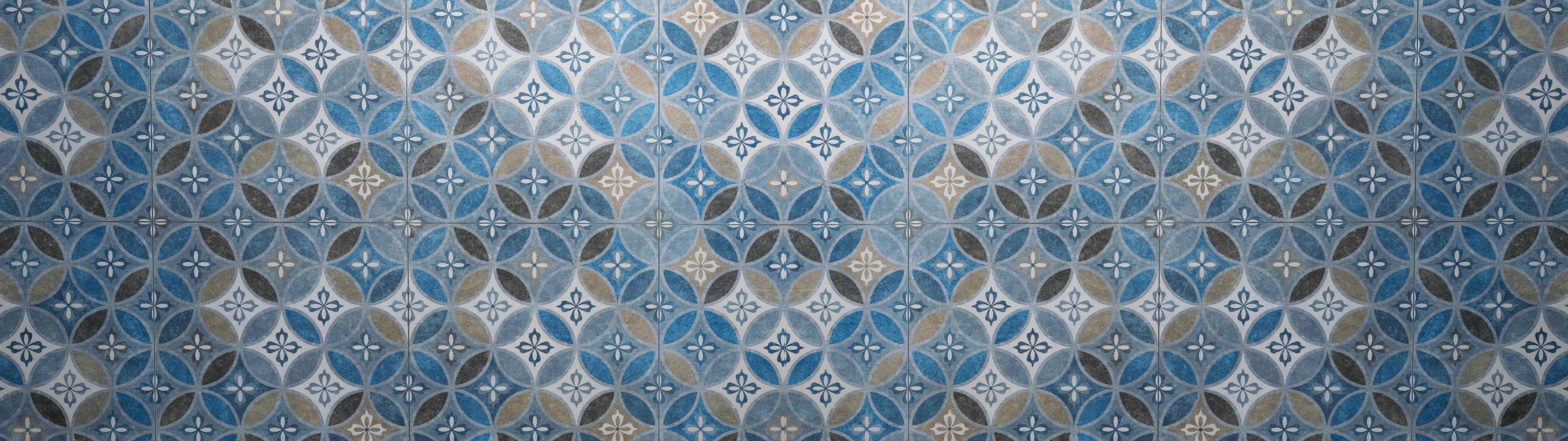 Spritzschutz-Blaues Vintage Mosaik