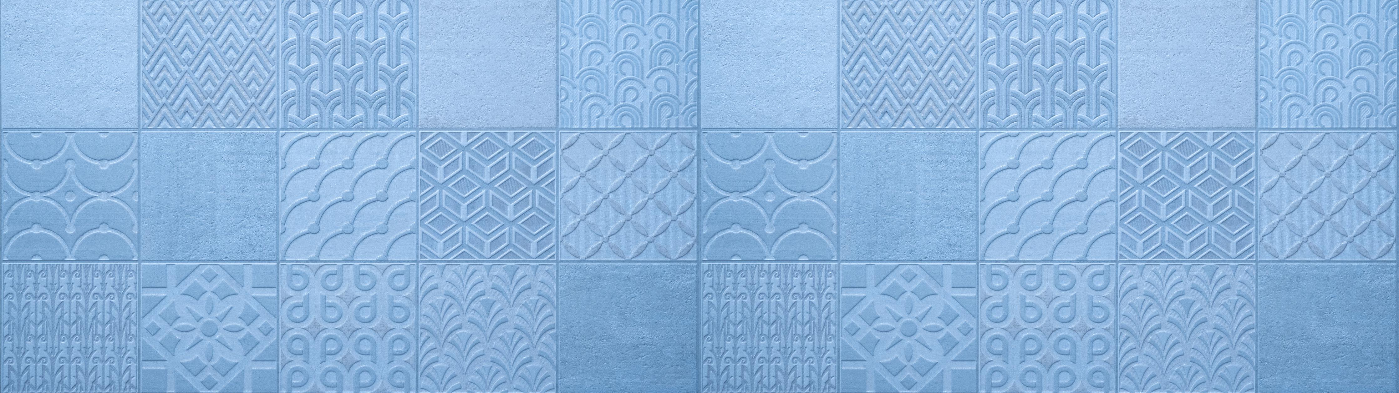 Spritzschutz-Hellblaue Fliesenmuster