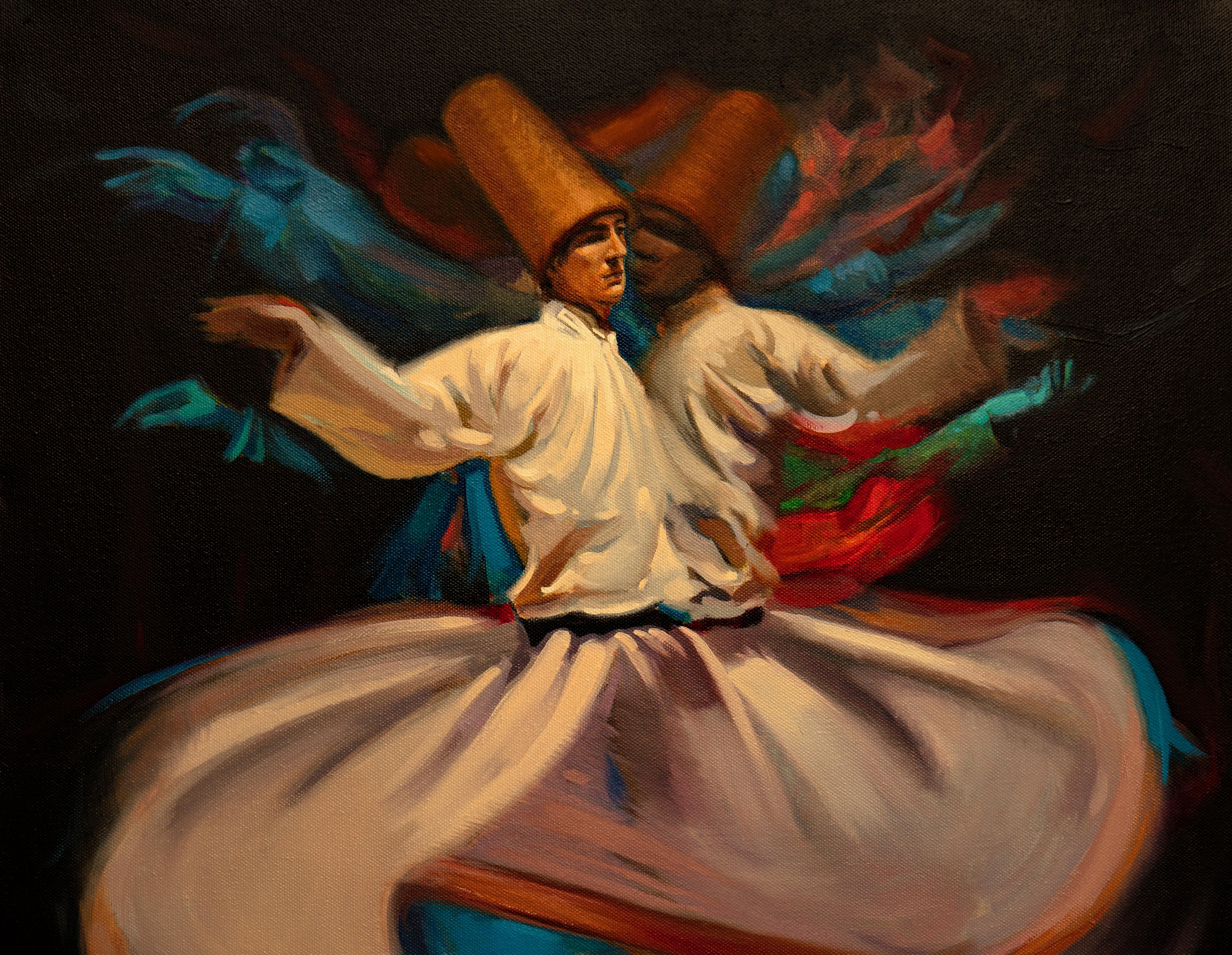 Spritzschutz-Ölgemälde - tanzender Derwisch