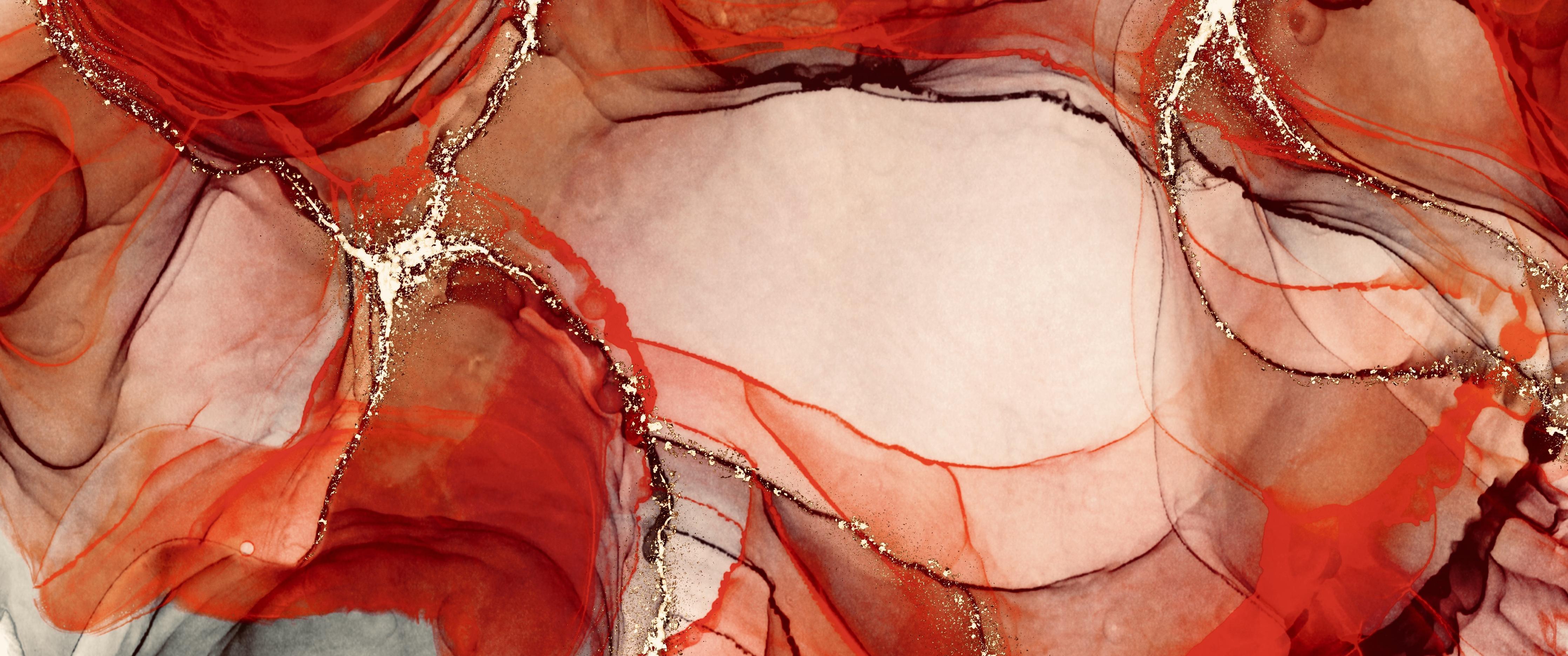 Spritzschutz-Rötliche Tinte mit Goldelementen