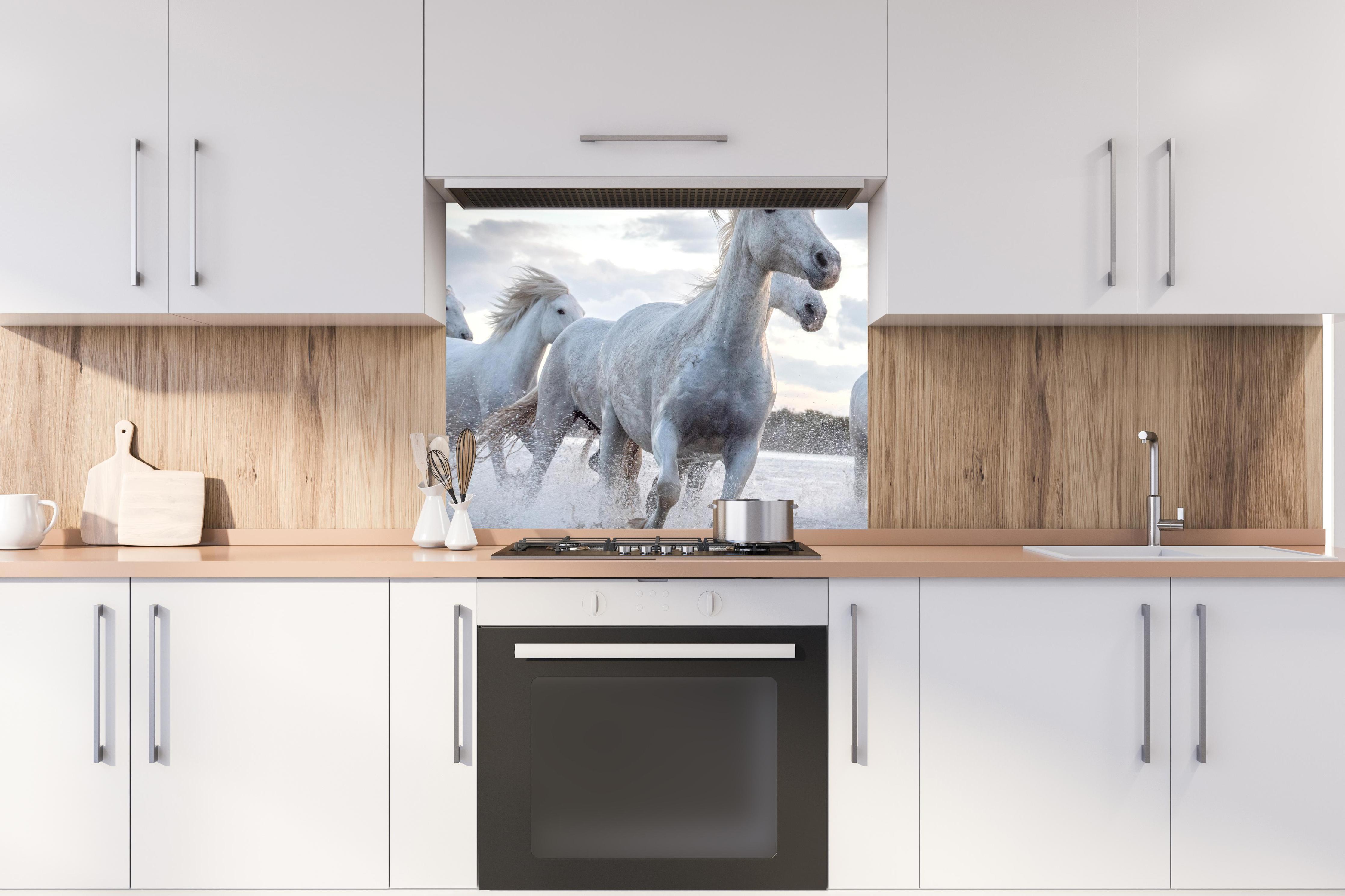 Spritzschutz - Ruhiger Eiffelturm bei Tag hinter stilvollem Gasherd unter Dunstabzugshaube