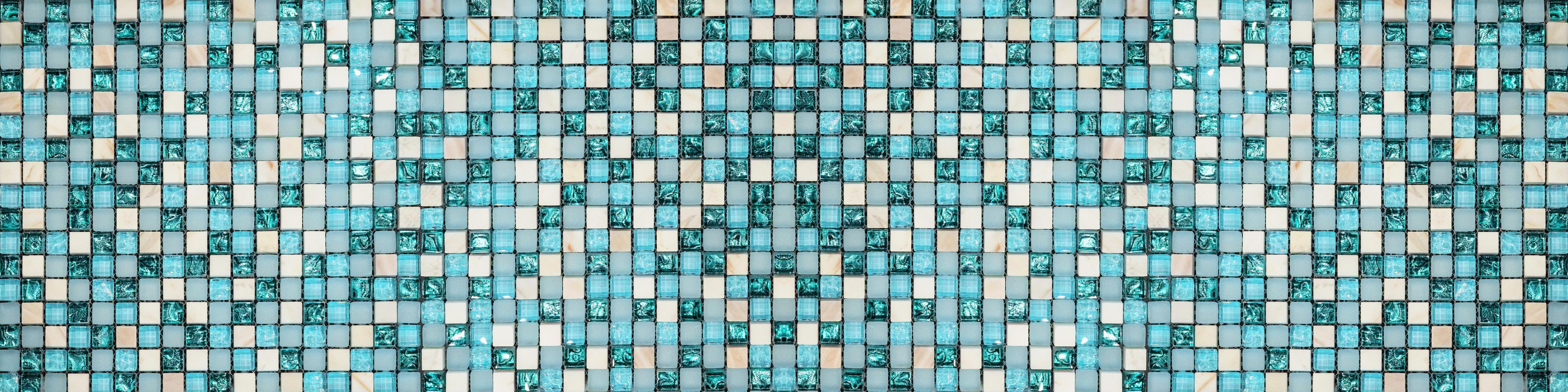 Spritzschutz-Türkis-Weißes Aquamarin Mosaik