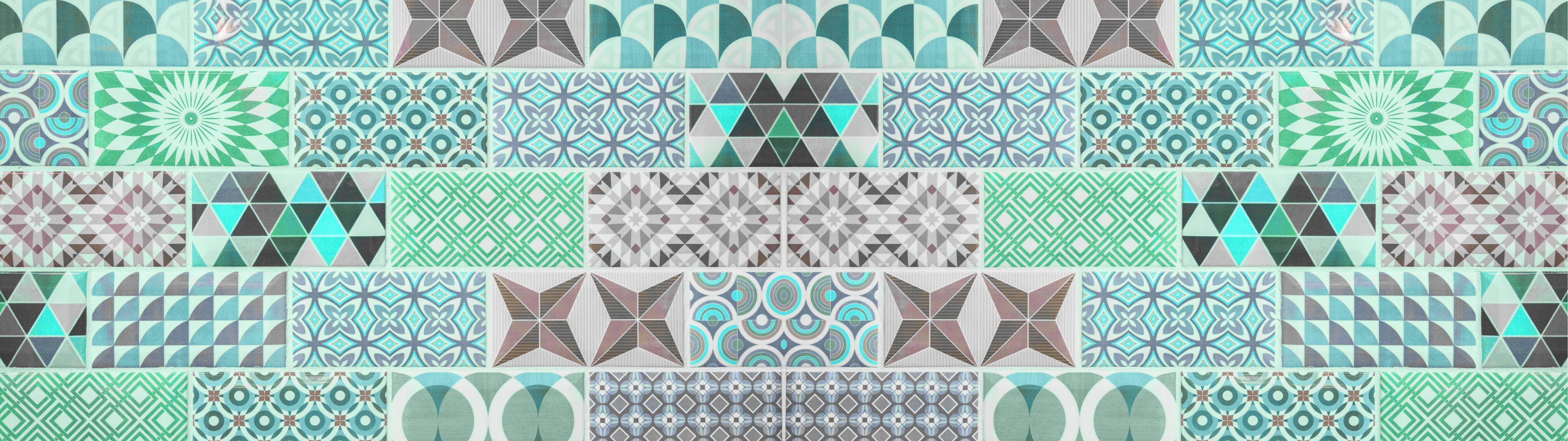 Spritzschutz-Vintage geometrisch Mosaik