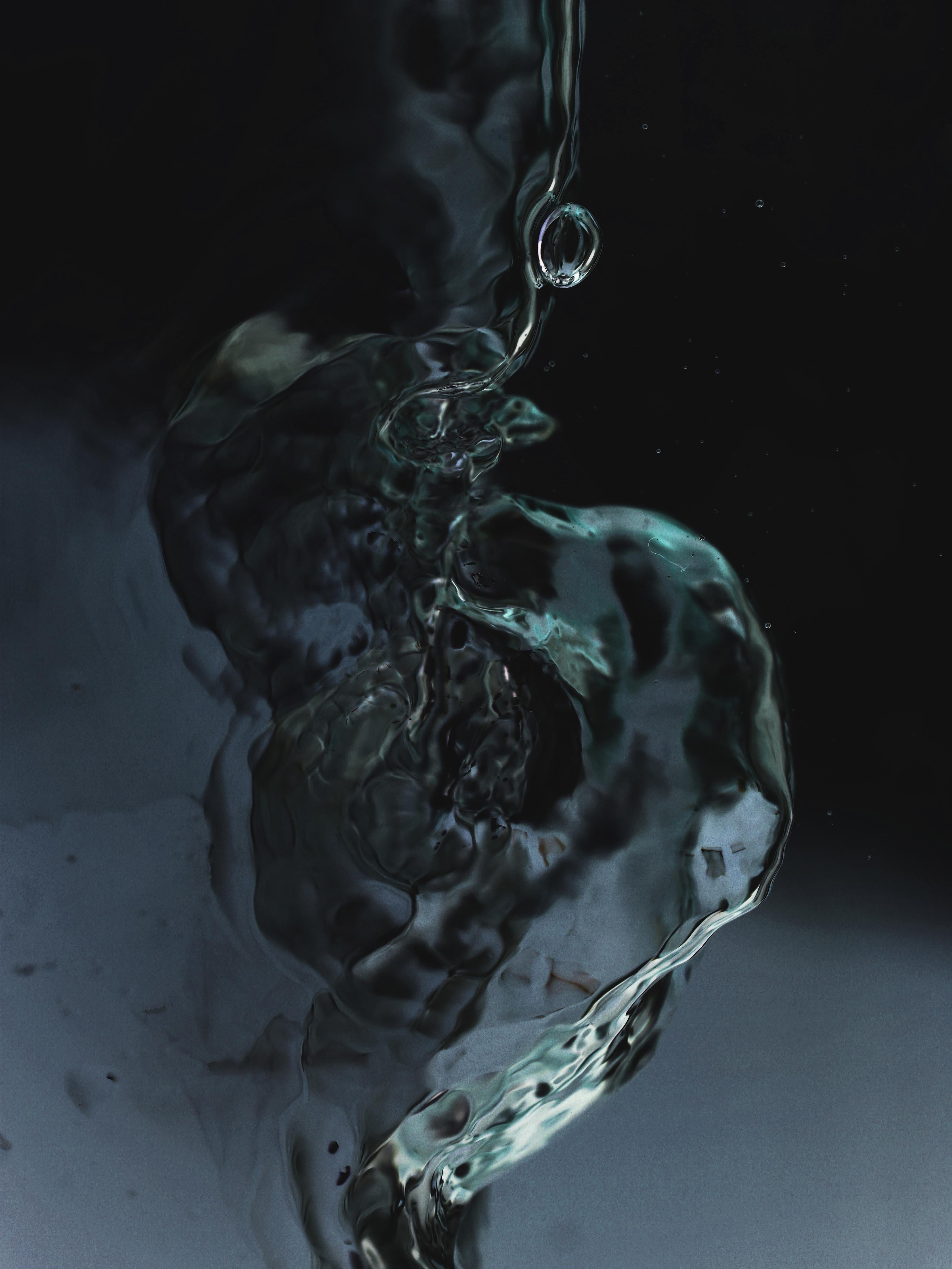 Spritzschutz-Tiefblaue Wasser-Tropfen-Kunst