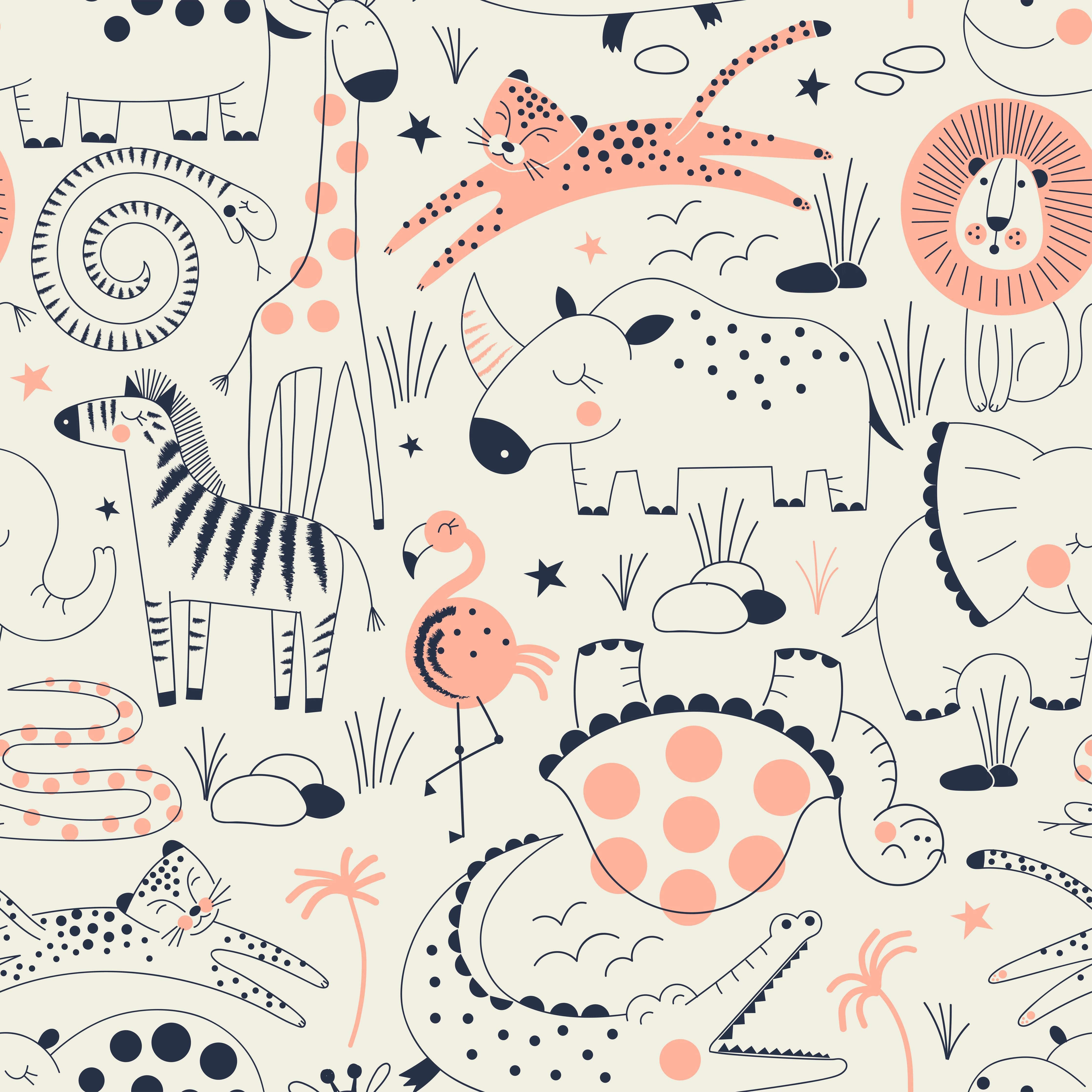 Spritzschutz-Tierillustrationen in Pastellfarben Print