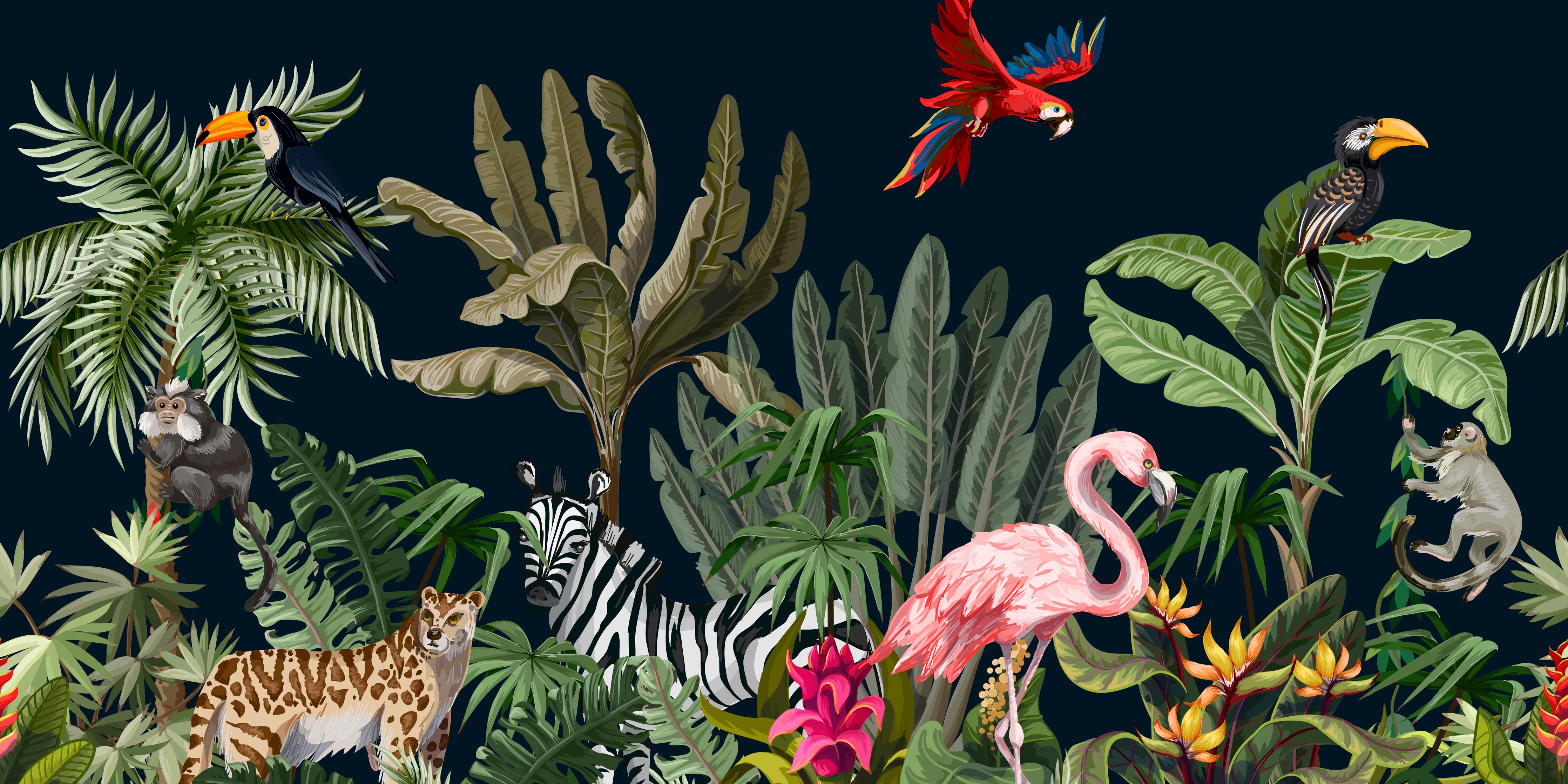 Spritzschutz-Tropische Pflanzen & Tiere