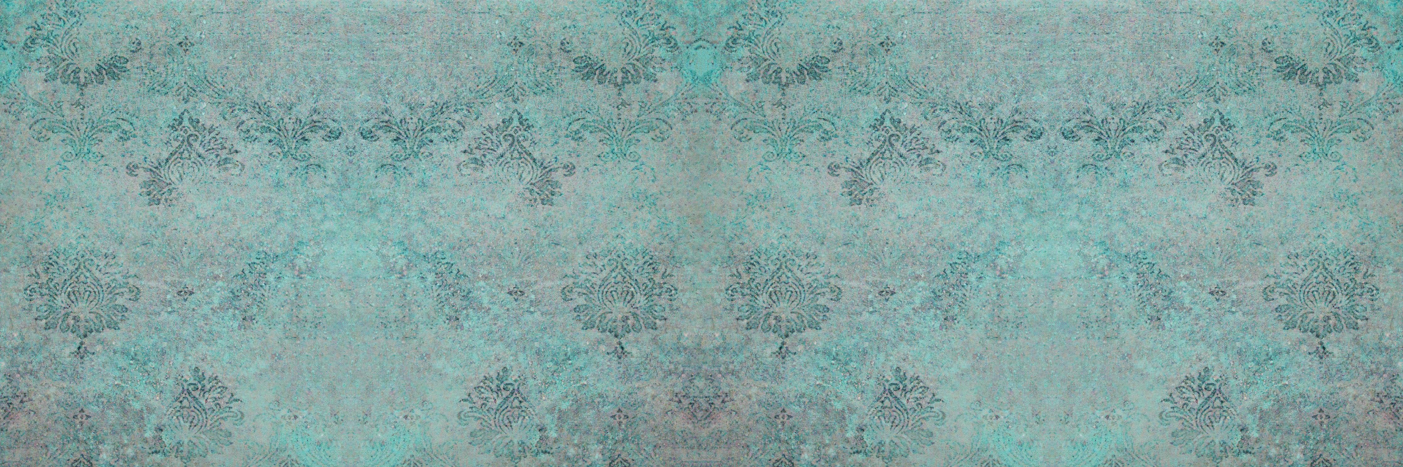 Spritzschutz-Türkis-Graues Design im Vintage-Look