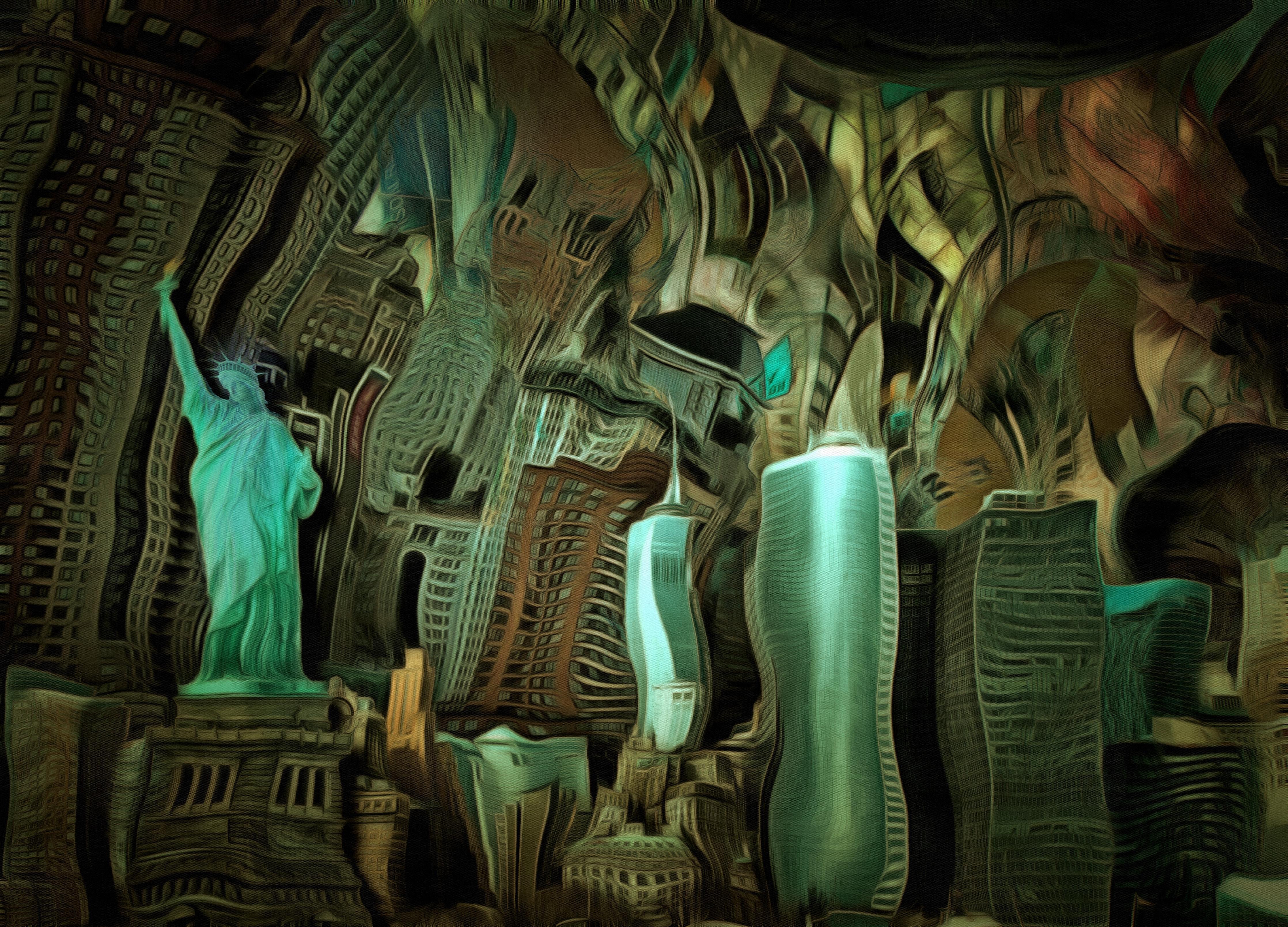 Spritzschutz-Verdrehtes Portrait - New York