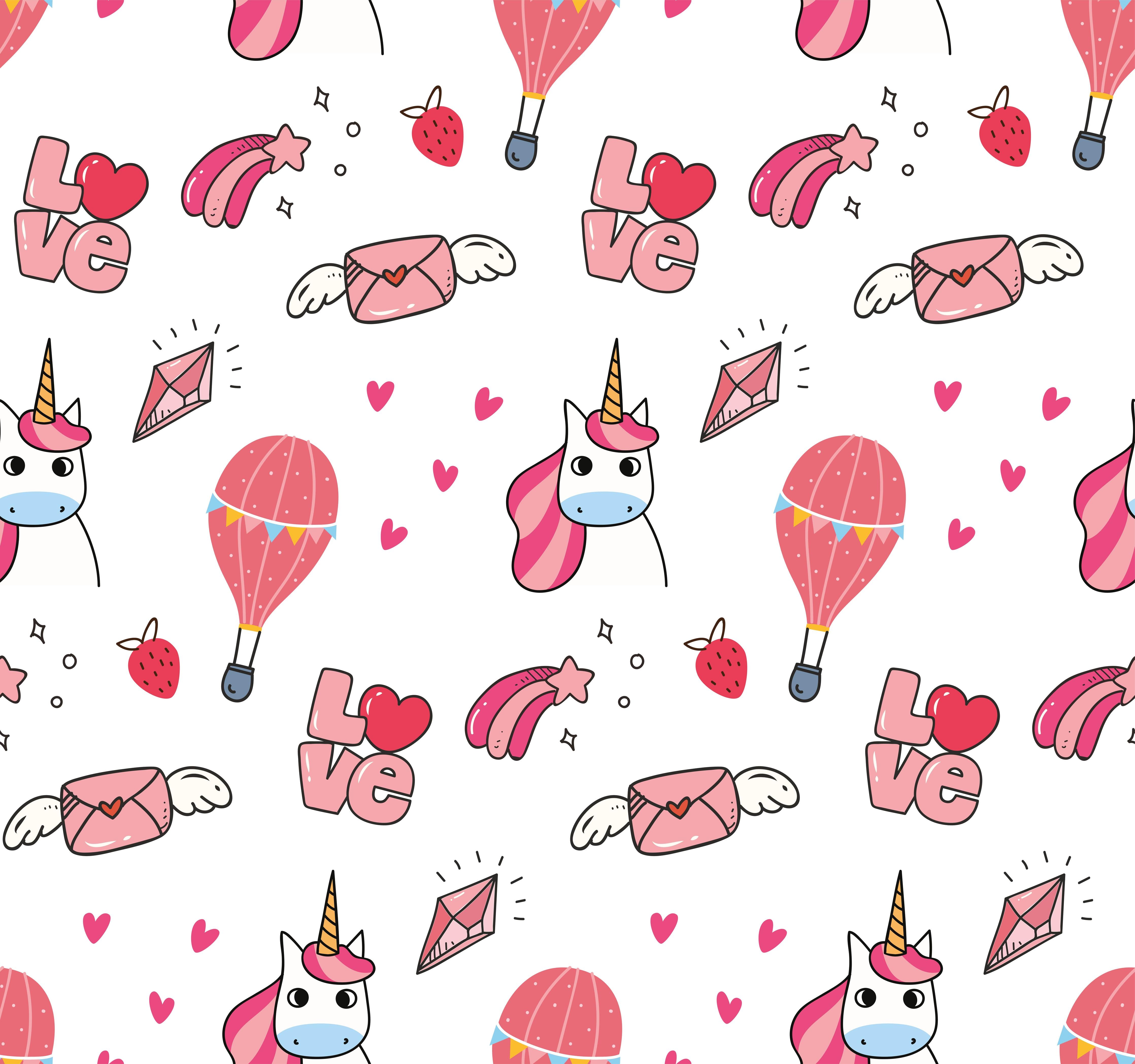 Spritzschutz-Verspieltes Einhorn und Herz Musterdesign