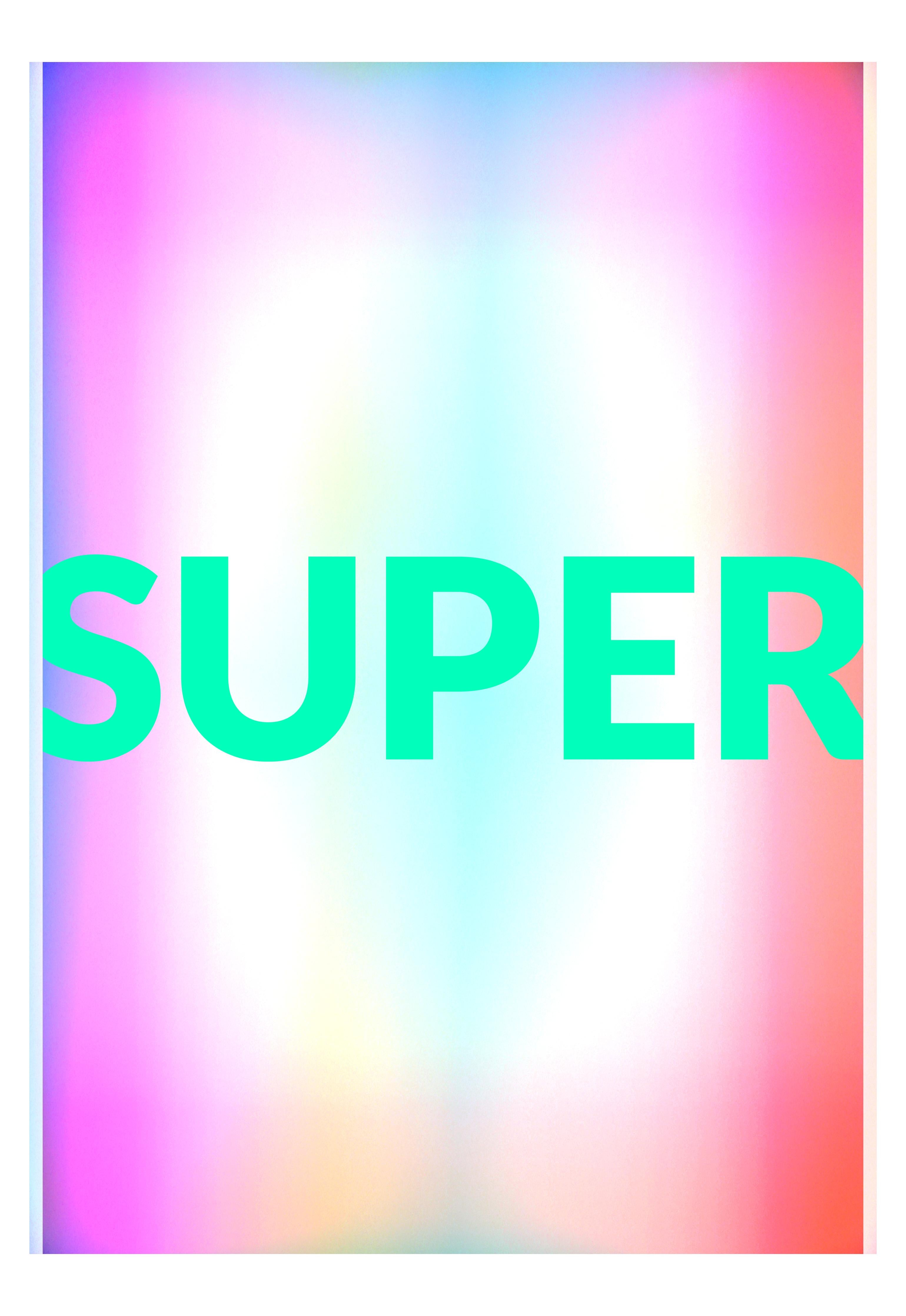 Spritzschutz-Vibrant Glowing 'SUPER' Farbfulle Inspiration