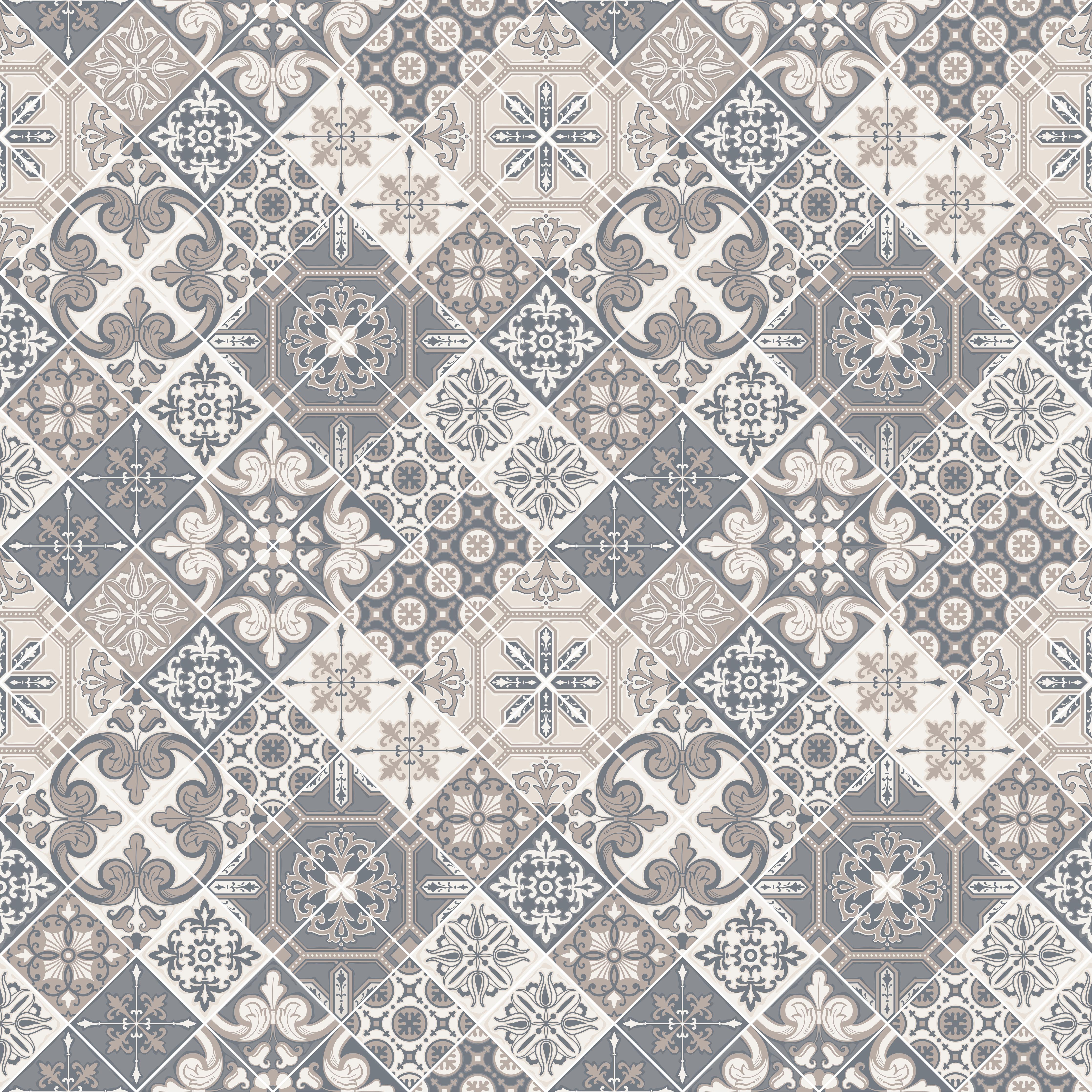 Spritzschutz-Vintage Fliesenmuster in Grau und Weiß