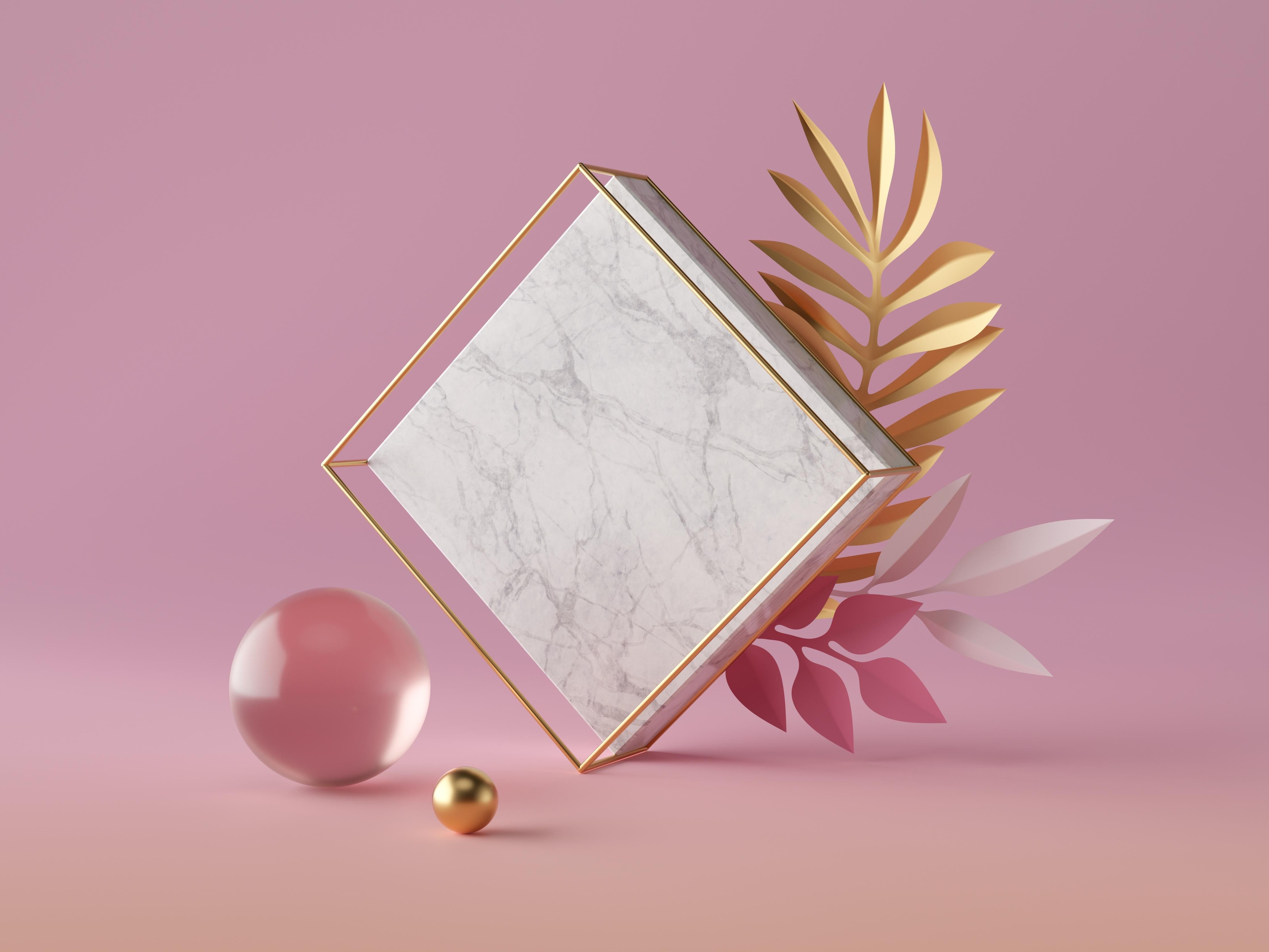 Spritzschutz-Weißer Marmor-Rhombus auf rosanem Hintergrund