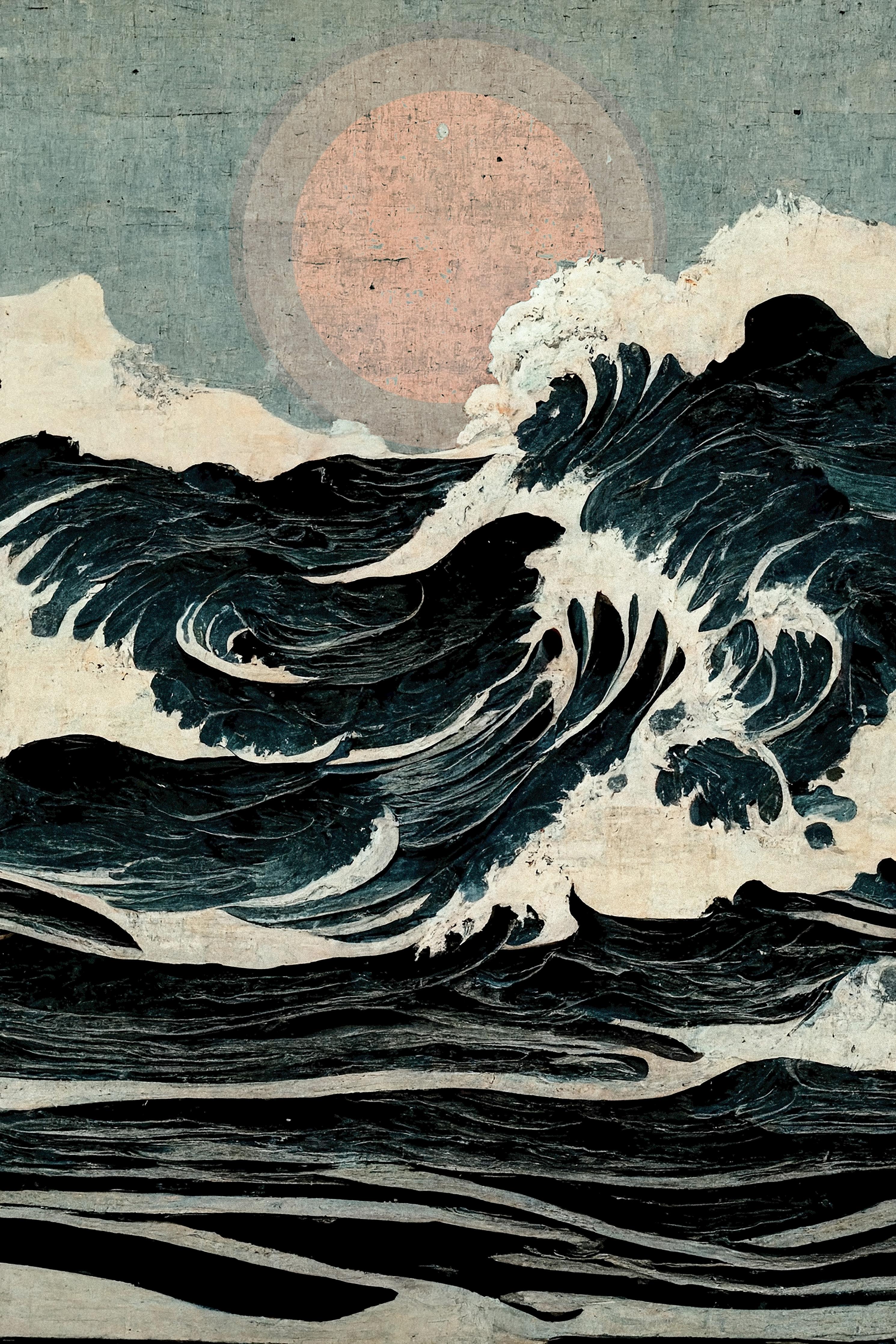 Spritzschutz-Wellen Zeichnung - Gemälde