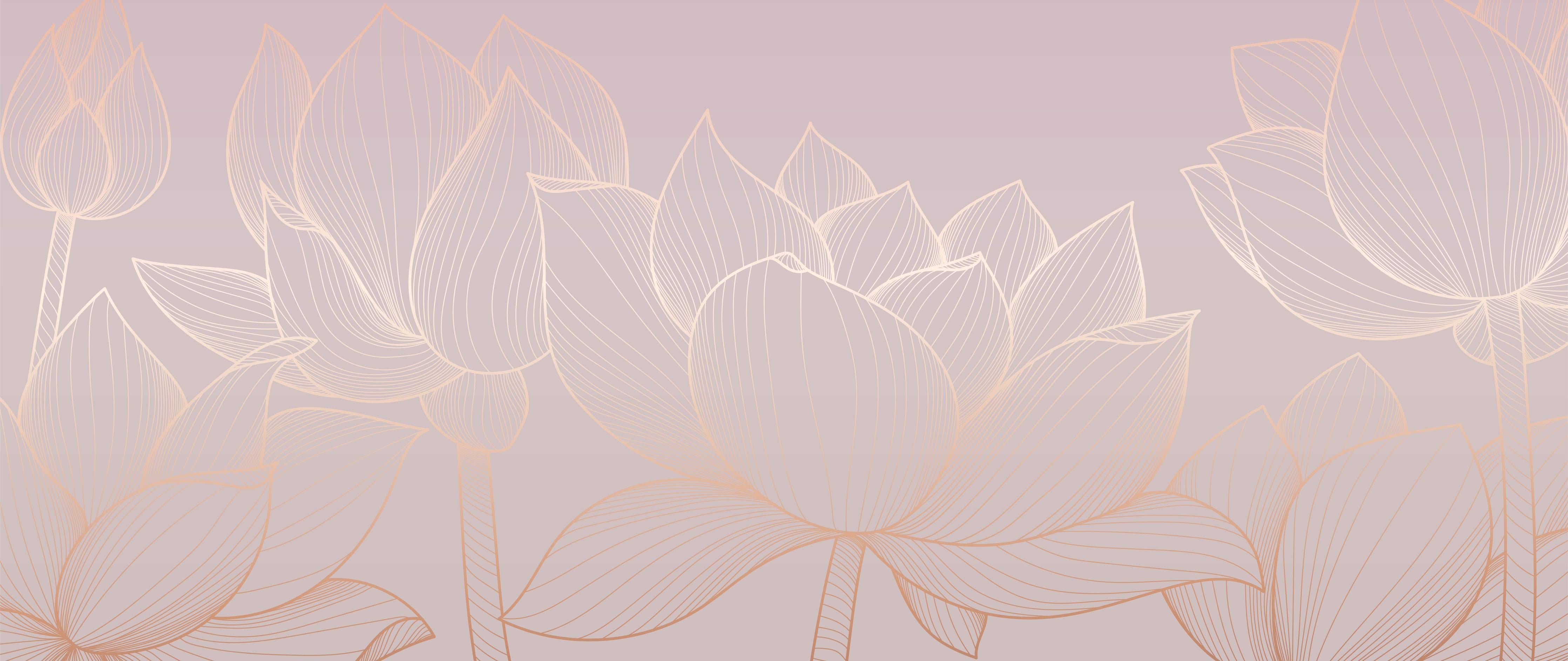 Spritzschutz-Zarte Lotusblüten Lineart in Pastellfarben